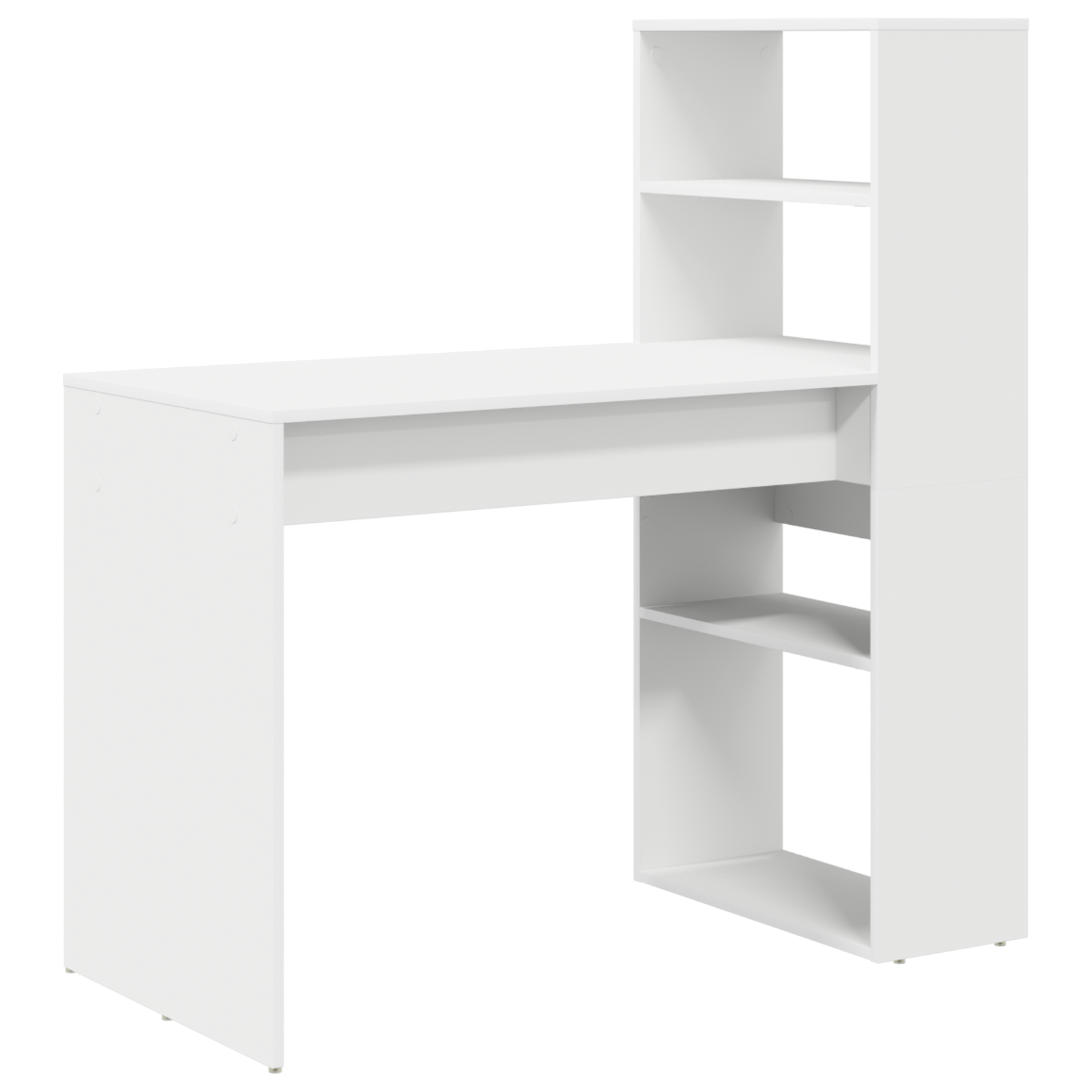 Desk with Storage White 113x54x120 cm Engineered Wood - Image 2