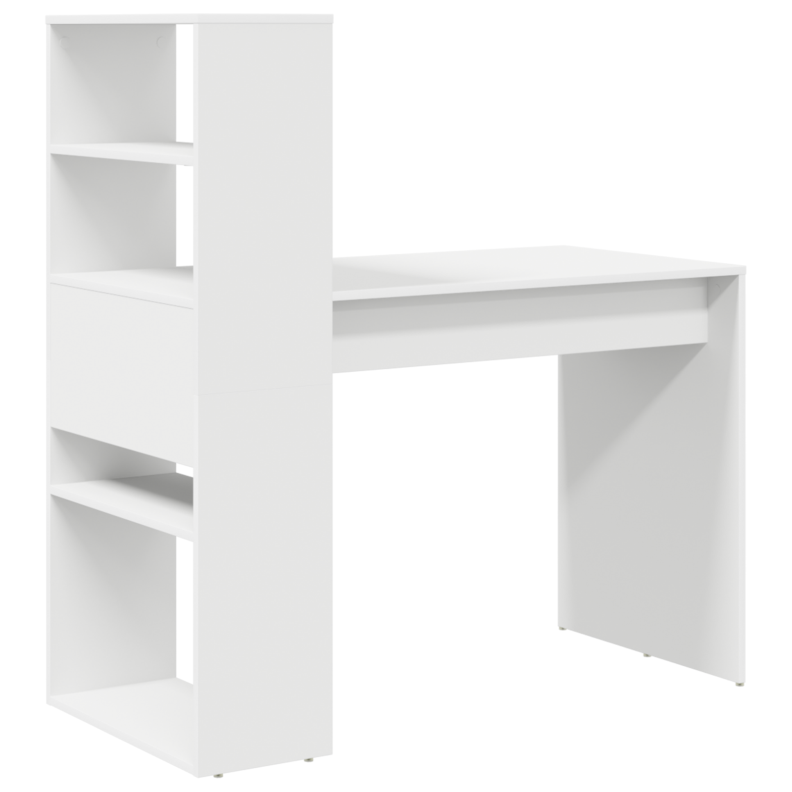 Desk with Storage White 113x54x120 cm Engineered Wood - Image 6