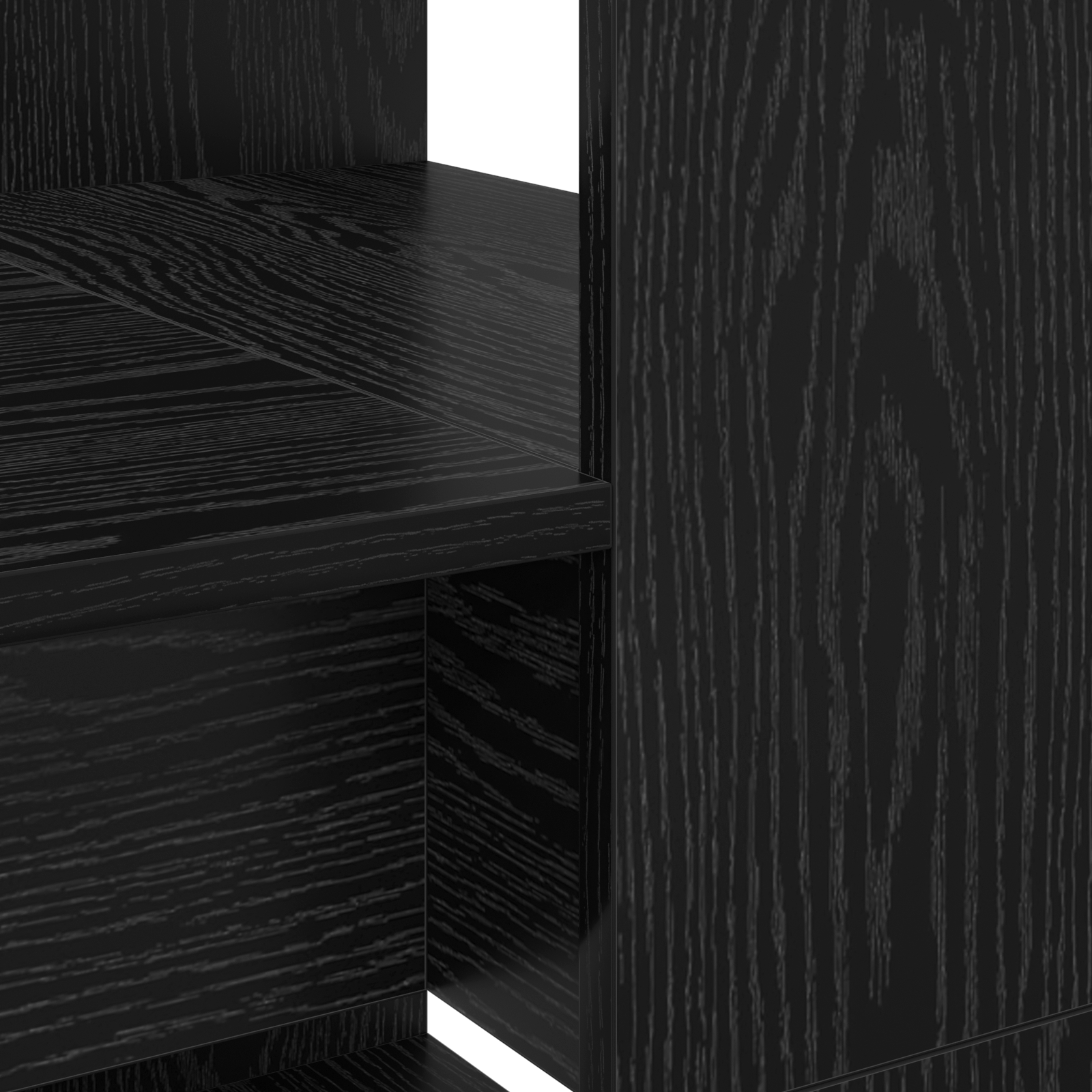 Desk with Storage Black Oak 113x54x120 cm Engineered Wood - Image 7