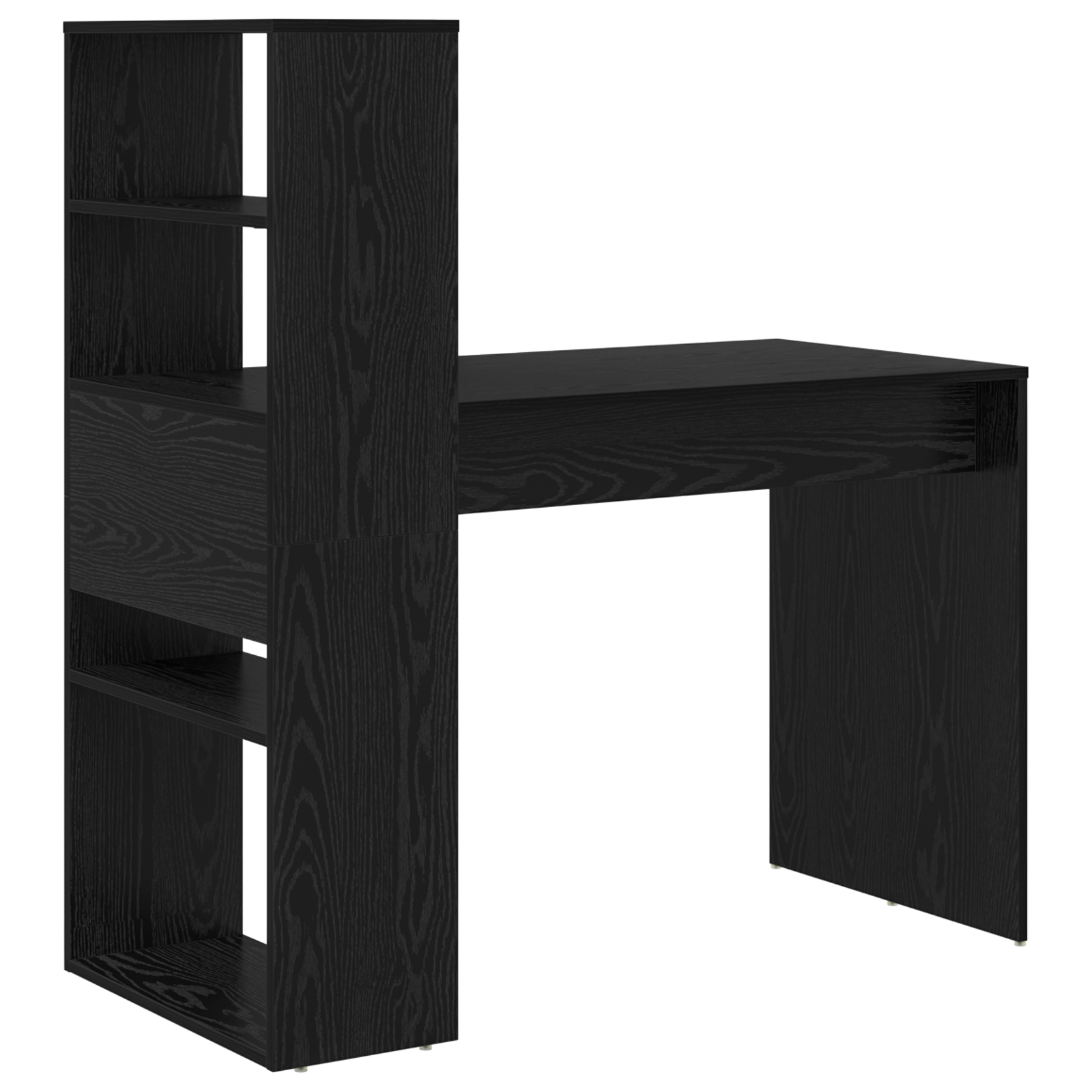 Desk with Storage Black Oak 113x54x120 cm Engineered Wood - Image 6