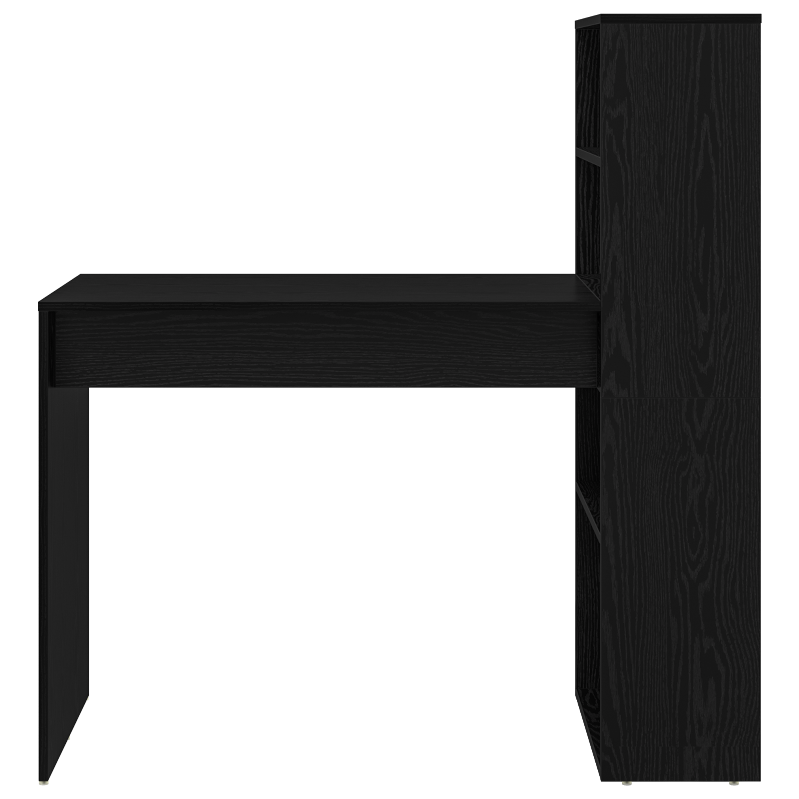 Desk with Storage Black Oak 113x54x120 cm Engineered Wood - Image 4