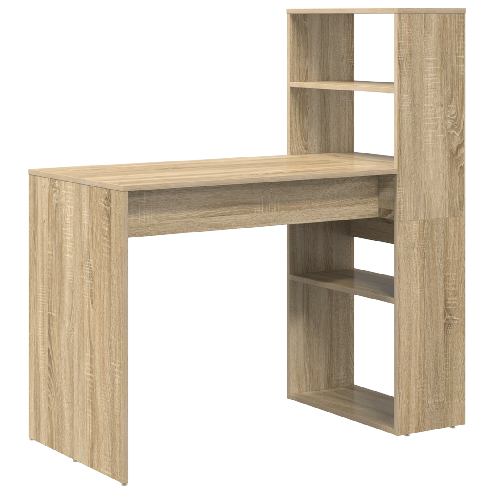 Desk with Storage Sonoma Oak 113x54x120 cm Engineered Wood - Image 2