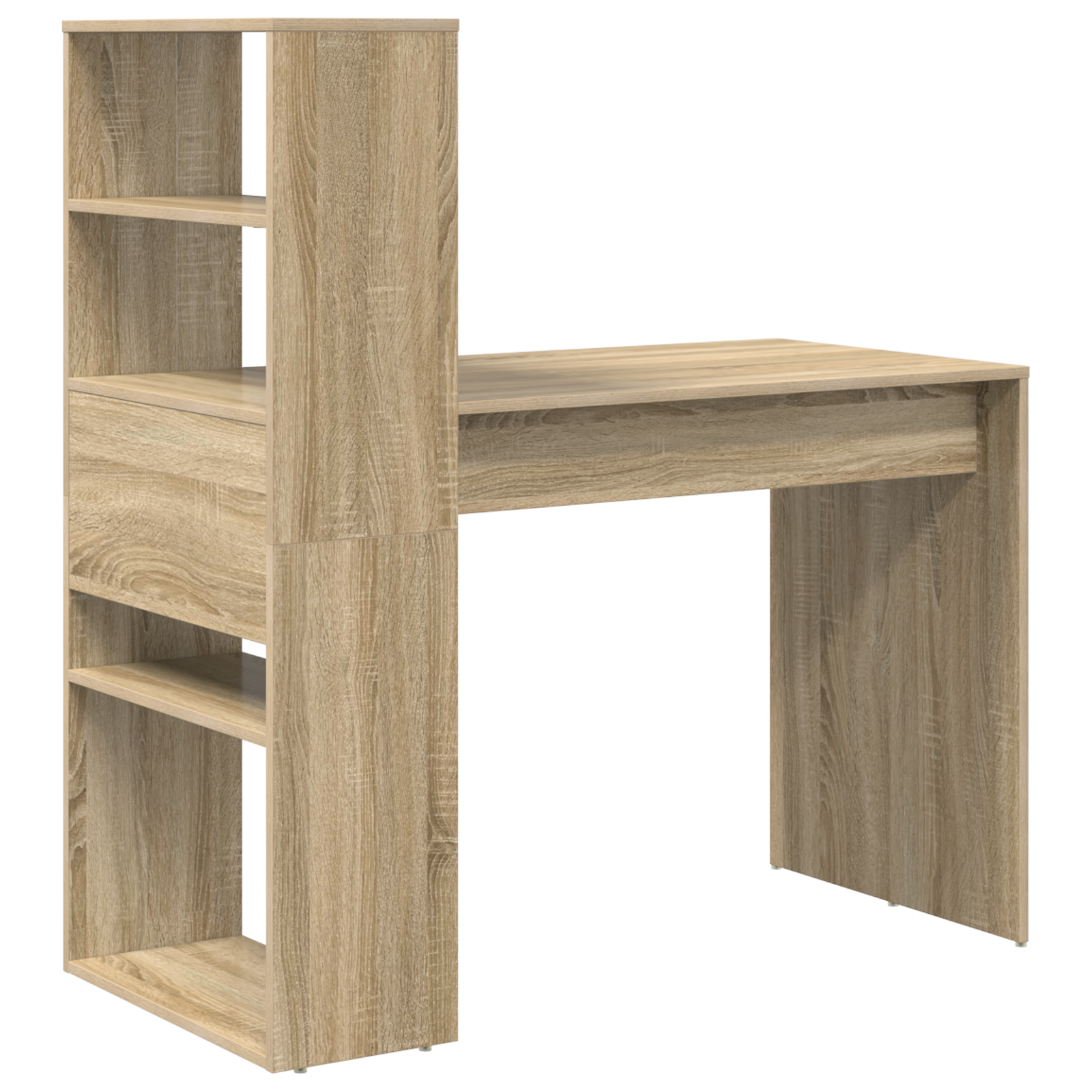Desk with Storage Sonoma Oak 113x54x120 cm Engineered Wood - Image 6