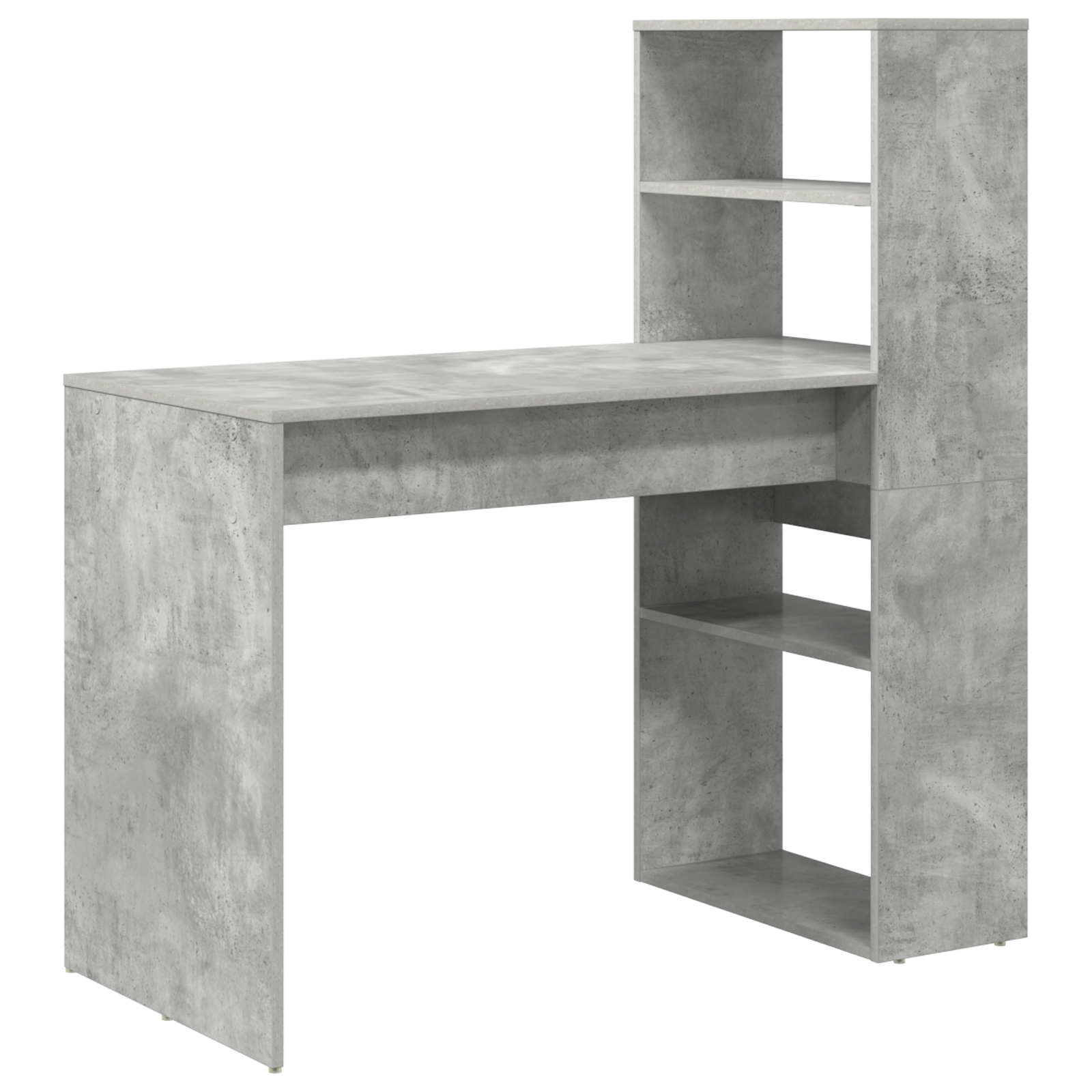 Desk with Storage Concrete Grey 113x54x120 cm Engineered Wood - Image 2