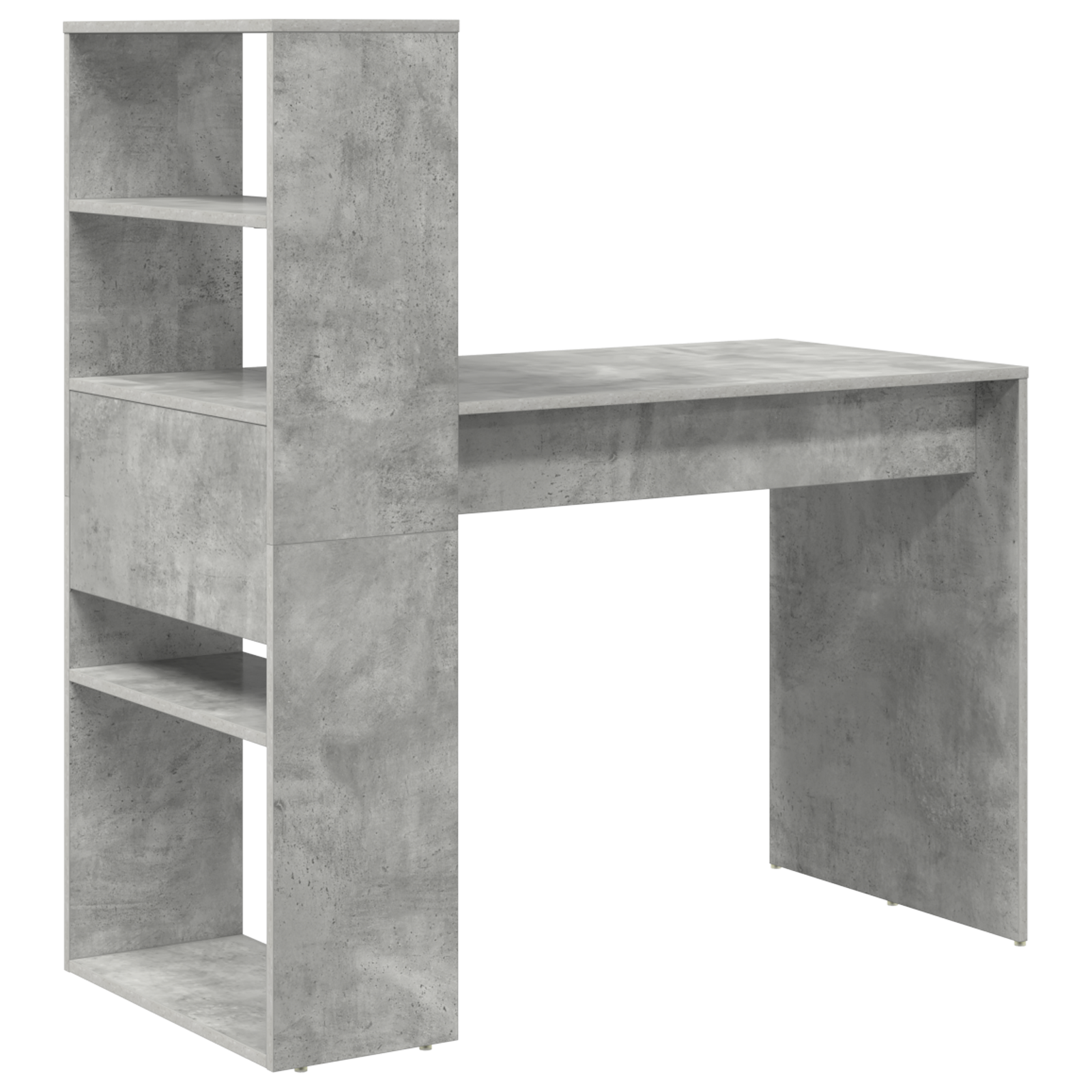Desk with Storage Concrete Grey 113x54x120 cm Engineered Wood - Image 6