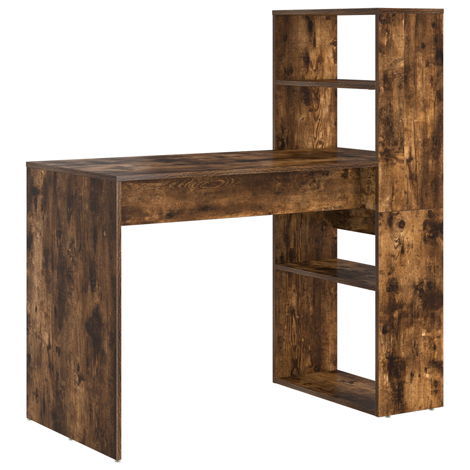 Desk with Storage Smoked Oak 113x54x120 cm Engineered Wood - Image 2