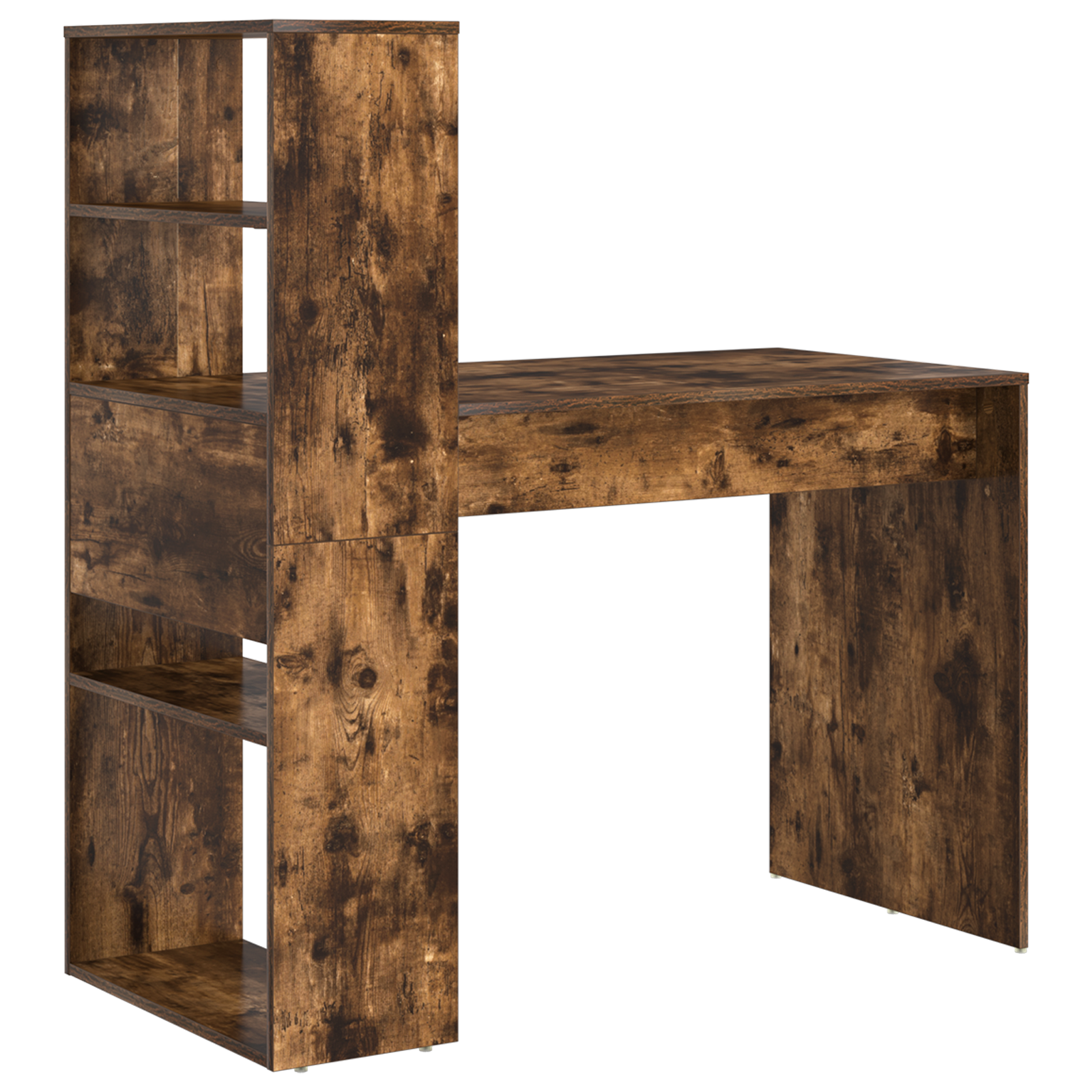 Desk with Storage Smoked Oak 113x54x120 cm Engineered Wood - Image 6