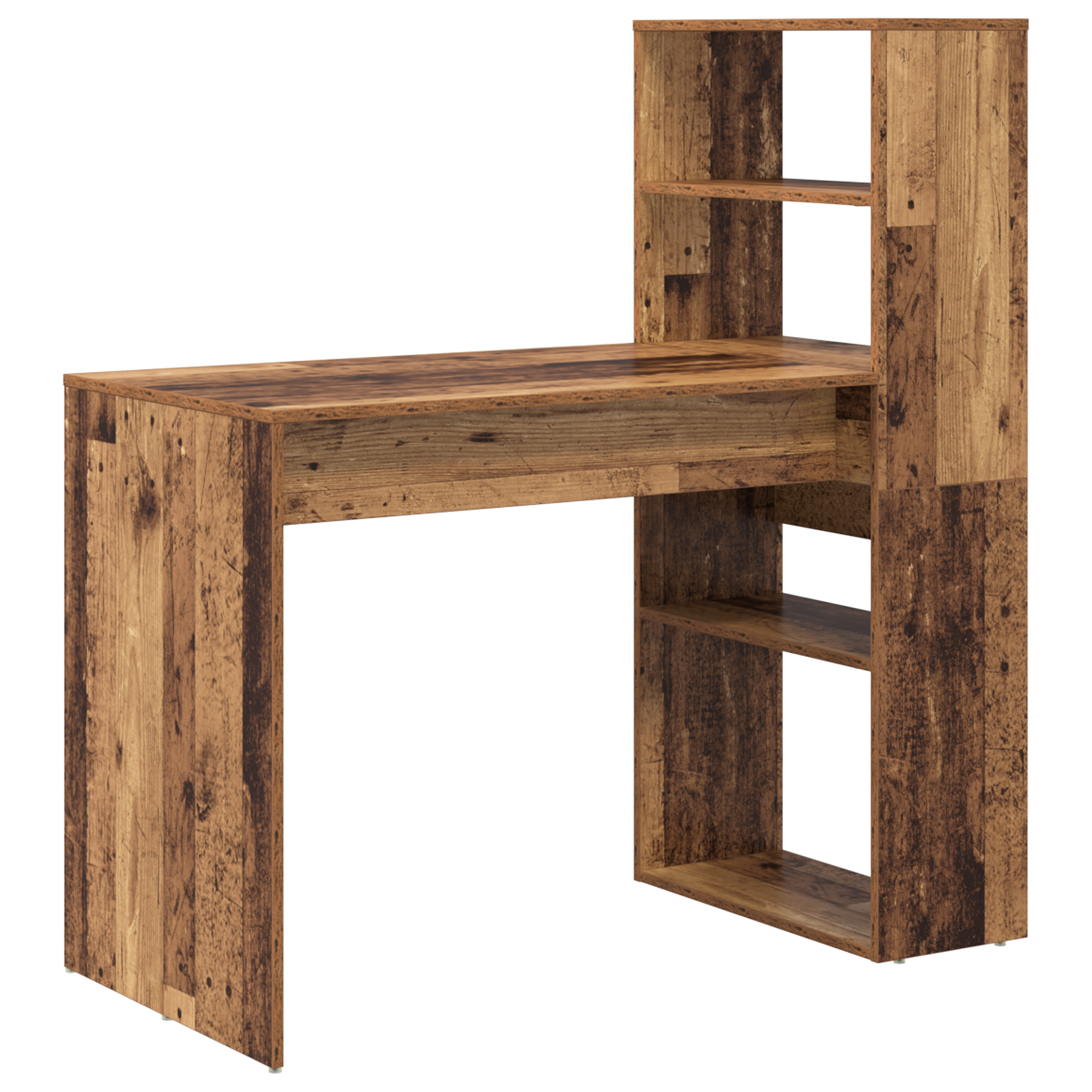 Desk with Storage Old Wood 113x54x120 cm Engineered Wood - Image 2
