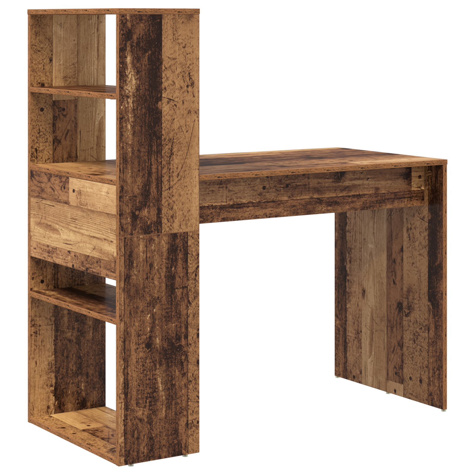 Desk with Storage Old Wood 113x54x120 cm Engineered Wood - Image 6