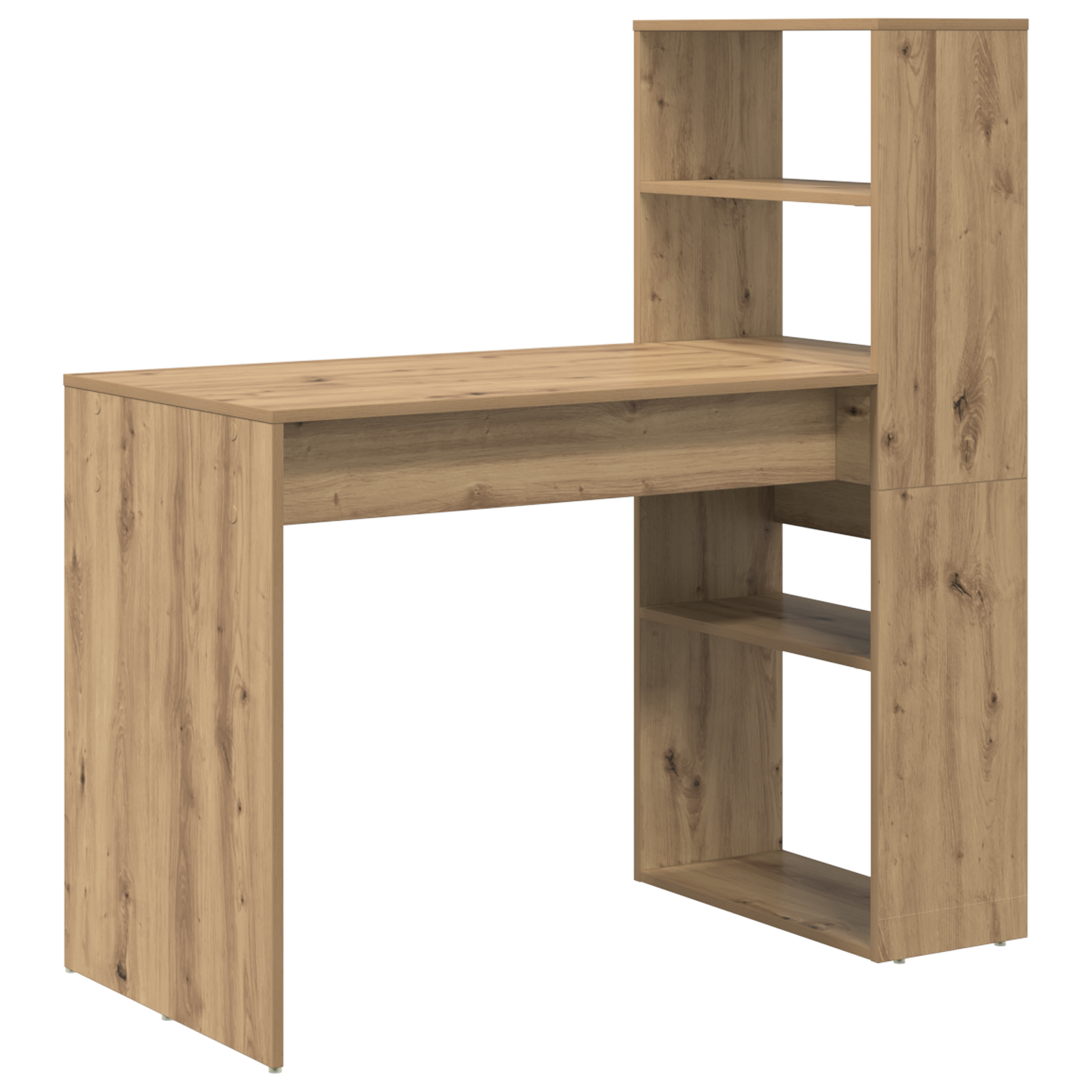 Desk with Storage Artisan Oak 113x54x120 cm Engineered Wood - Image 2