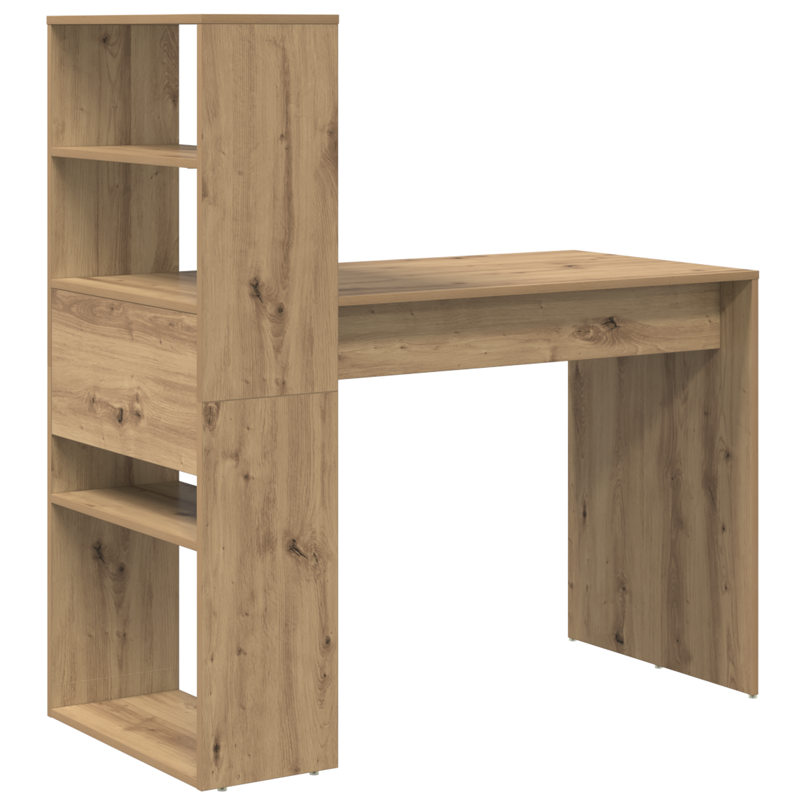 Desk with Storage Artisan Oak 113x54x120 cm Engineered Wood - Image 6