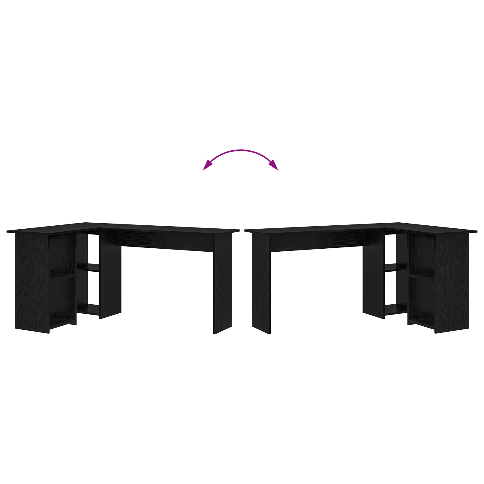 Black Oak Desk Black oak Engineered wood Medium Black Oak Desk - Image 8