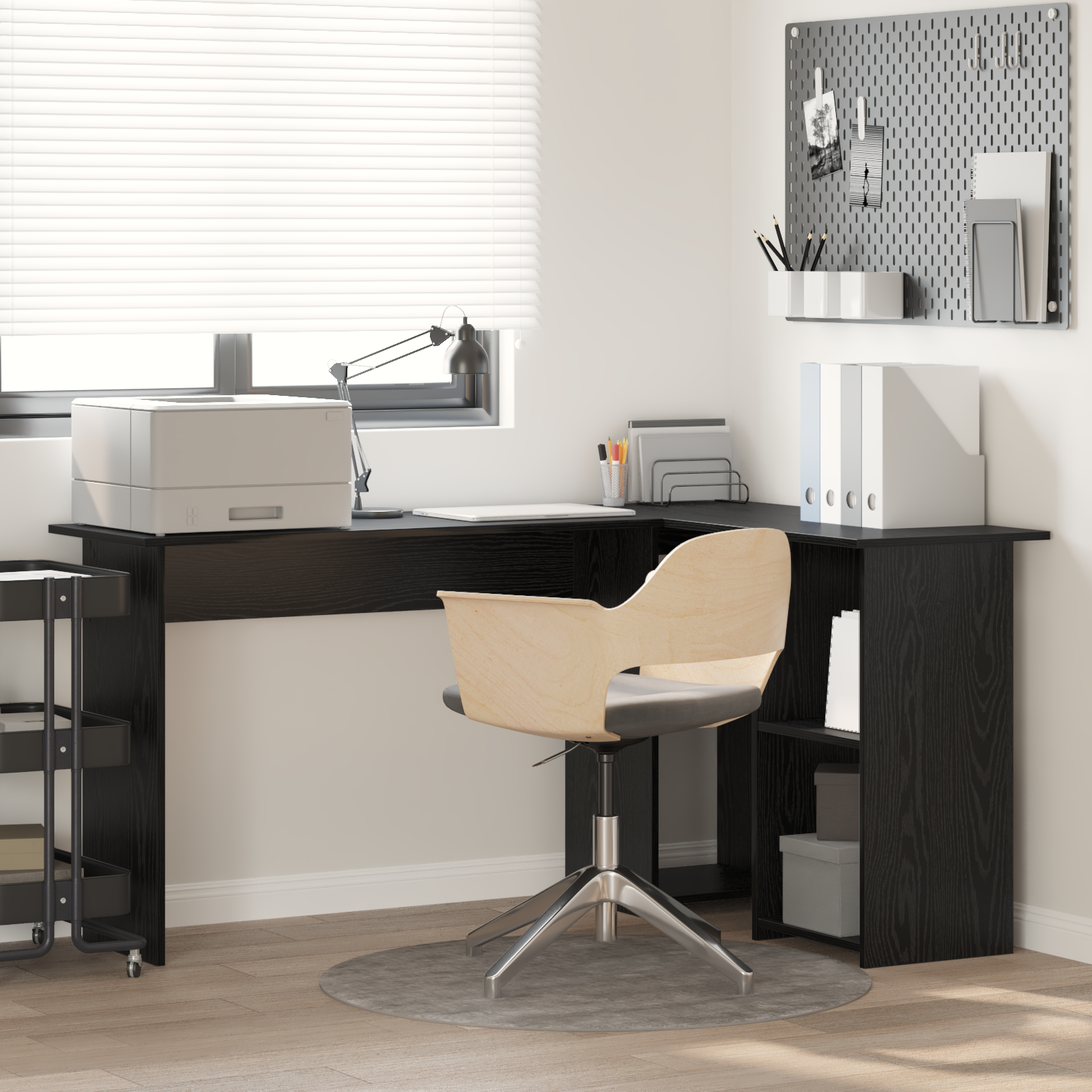 Black Oak Desk Black oak Engineered wood Medium Black Oak Desk