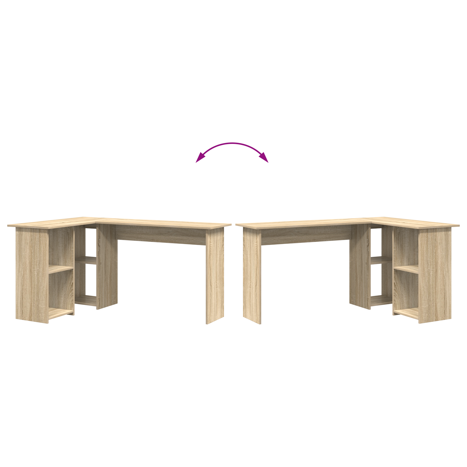 Sonoma Oak Computer Desk Sonoma oak Particle board Standard - Image 8