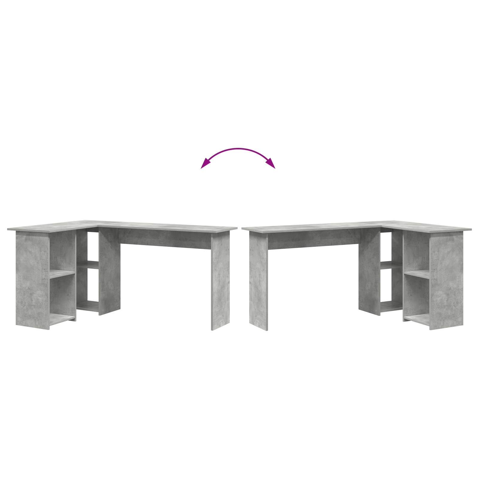 Concrete Grey Computer Desk Concrete grey Particle board - Image 8