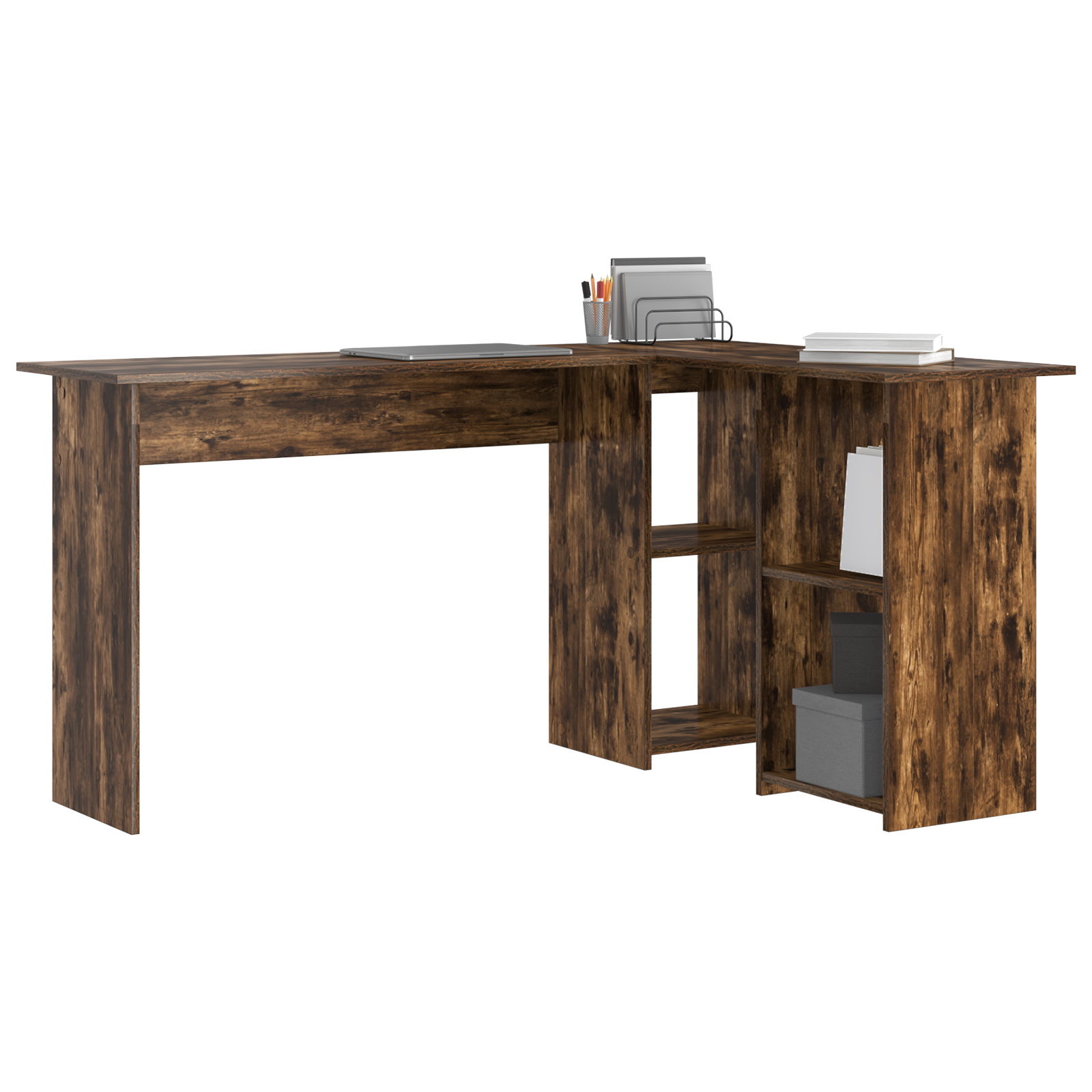 Smoked Oak Computer Desk Smoked oak Engineered wood Large - Image 3