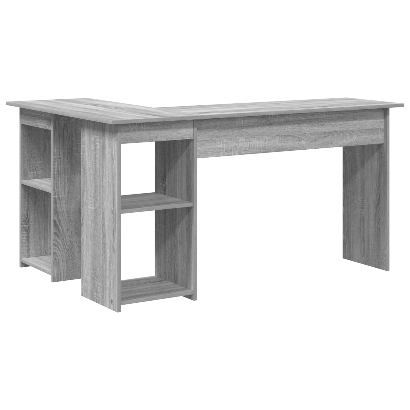 Grey Computer Desk Grey Sonoma MDF Medium Storage Desk - Image 6
