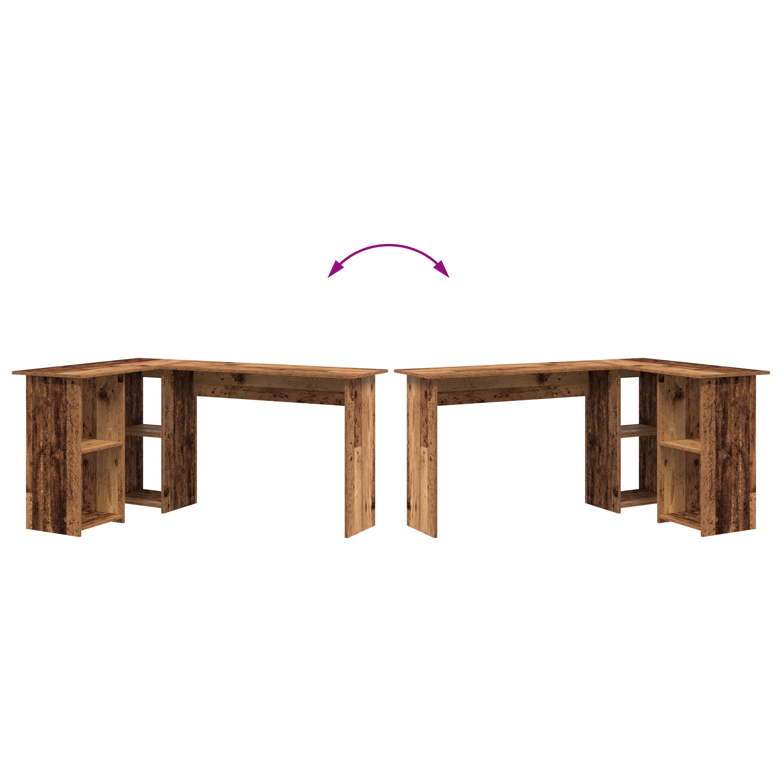 Old Wood Computer Desk Old wood Engineered wood Medium - Image 8