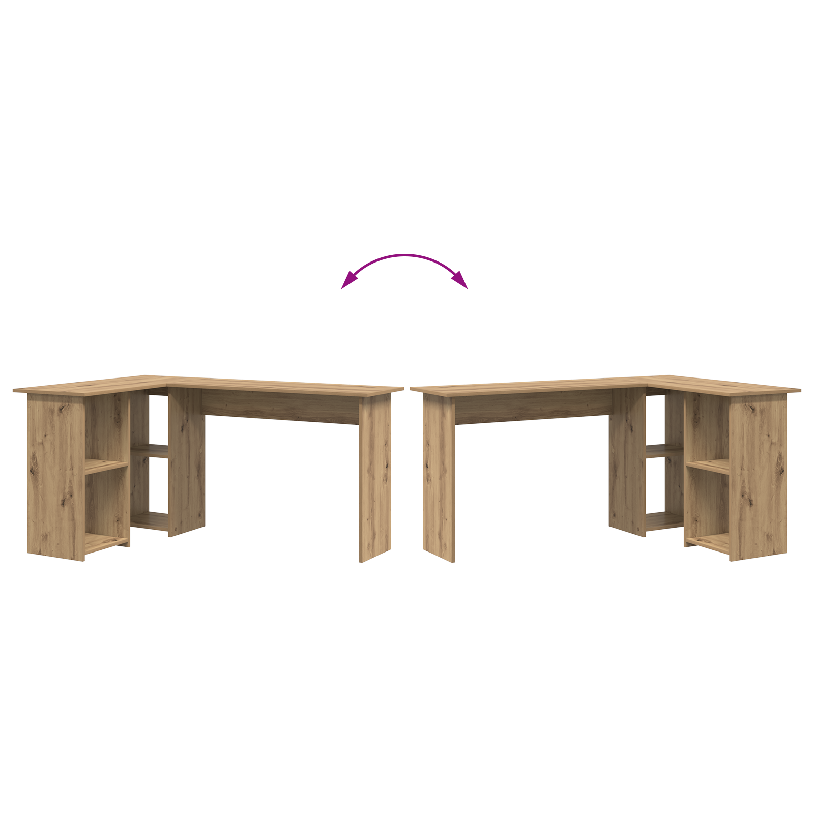 Artisan Oak Computer Desk Artisan oak Particle board Medium - Image 8