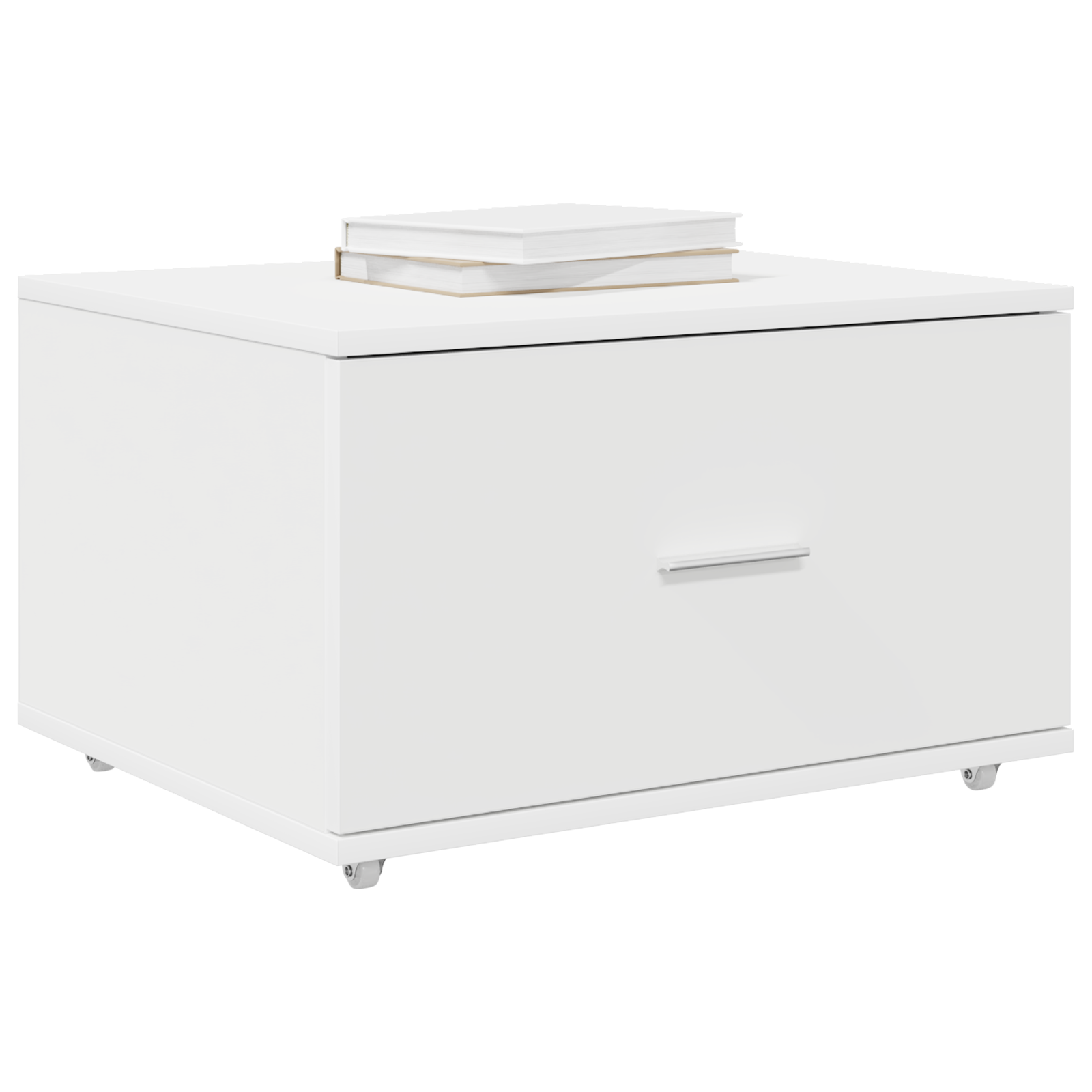 Drawer Cabinet with Wheels White 55x45x33.5 cm Engineered Wood - Image 3