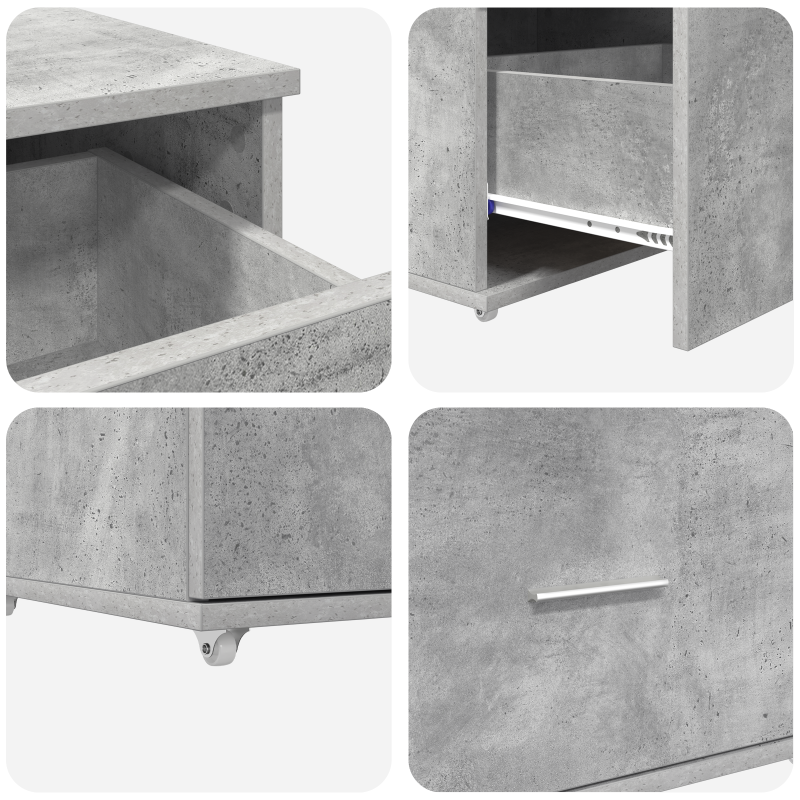 Drawer Cabinet Concrete grey Concrete Medium Doors - Image 8