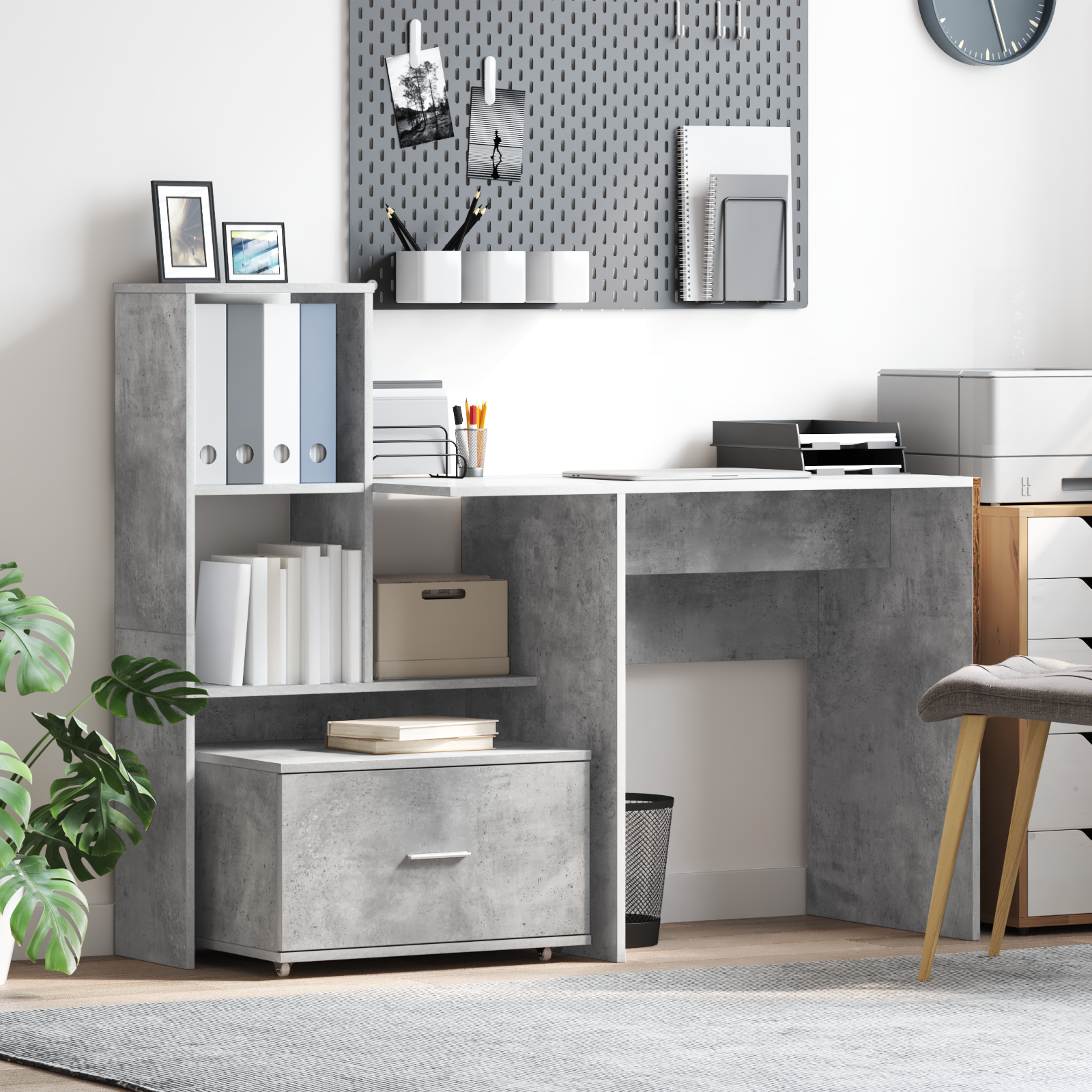 Drawer Cabinet Concrete grey Concrete Medium Doors