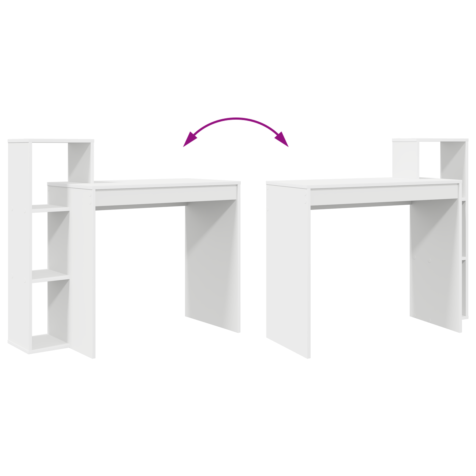 Computer Desk White Engineered wood Compact Storage - Image 8