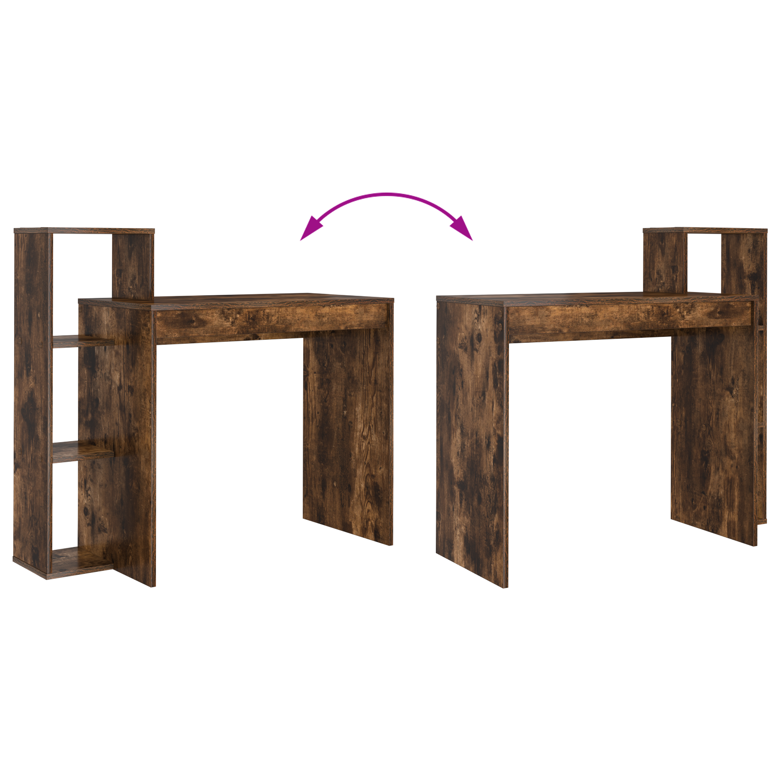 Writing Desk Smoked oak Particle board Medium Writing Desk - Image 8