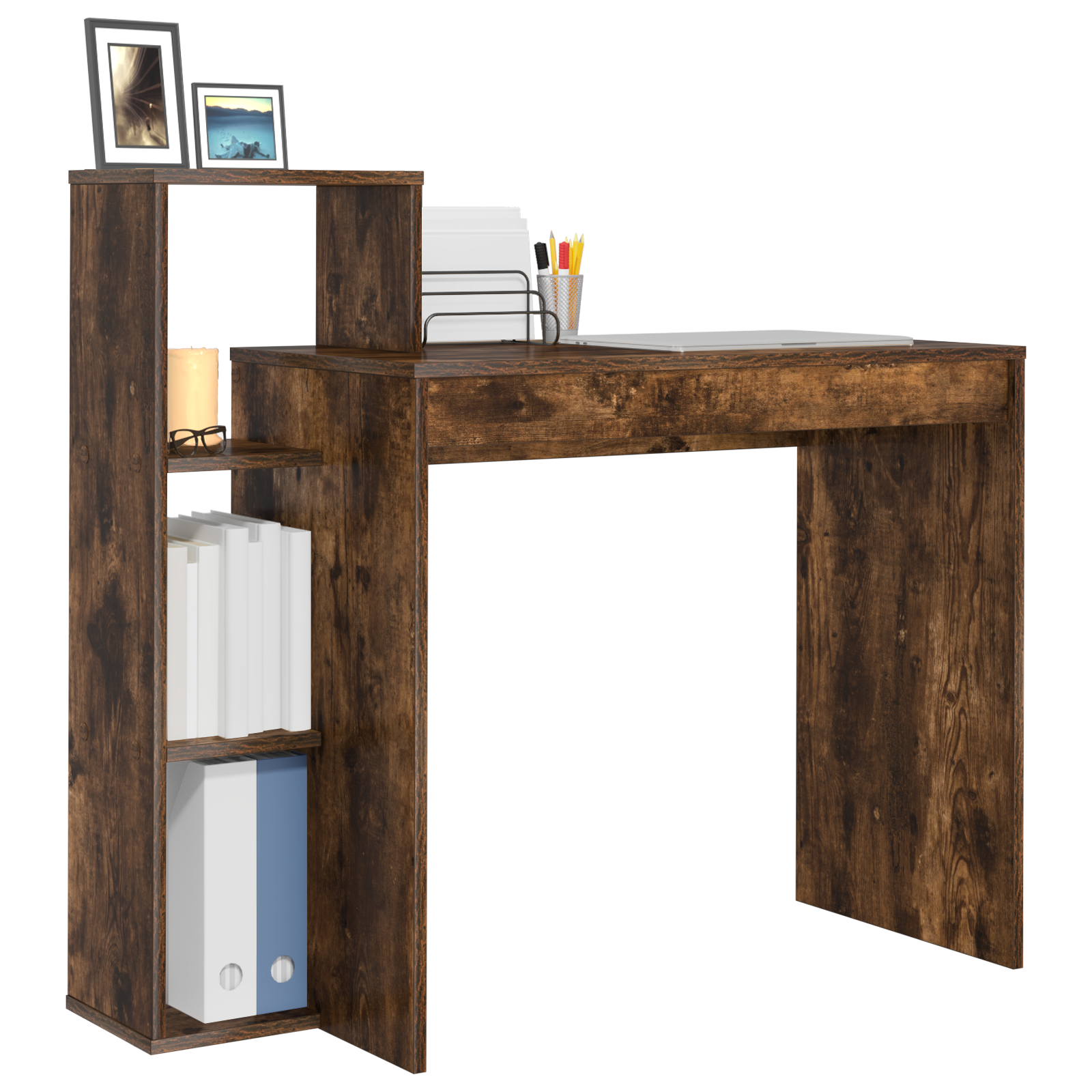 Writing Desk Smoked oak Particle board Medium Writing Desk - Image 3