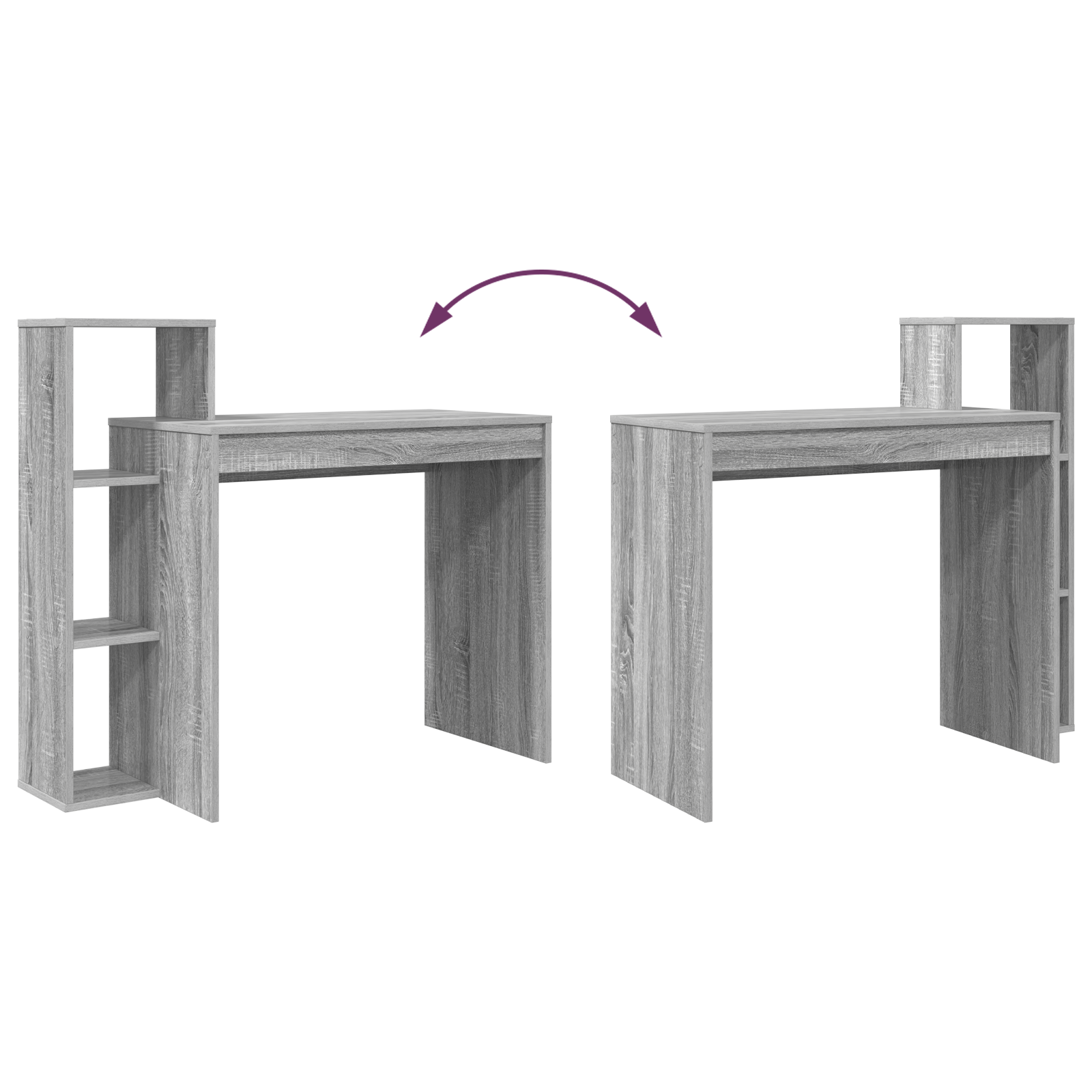 Computer Desk Grey sonoma Particle board Medium Shelving - Image 8