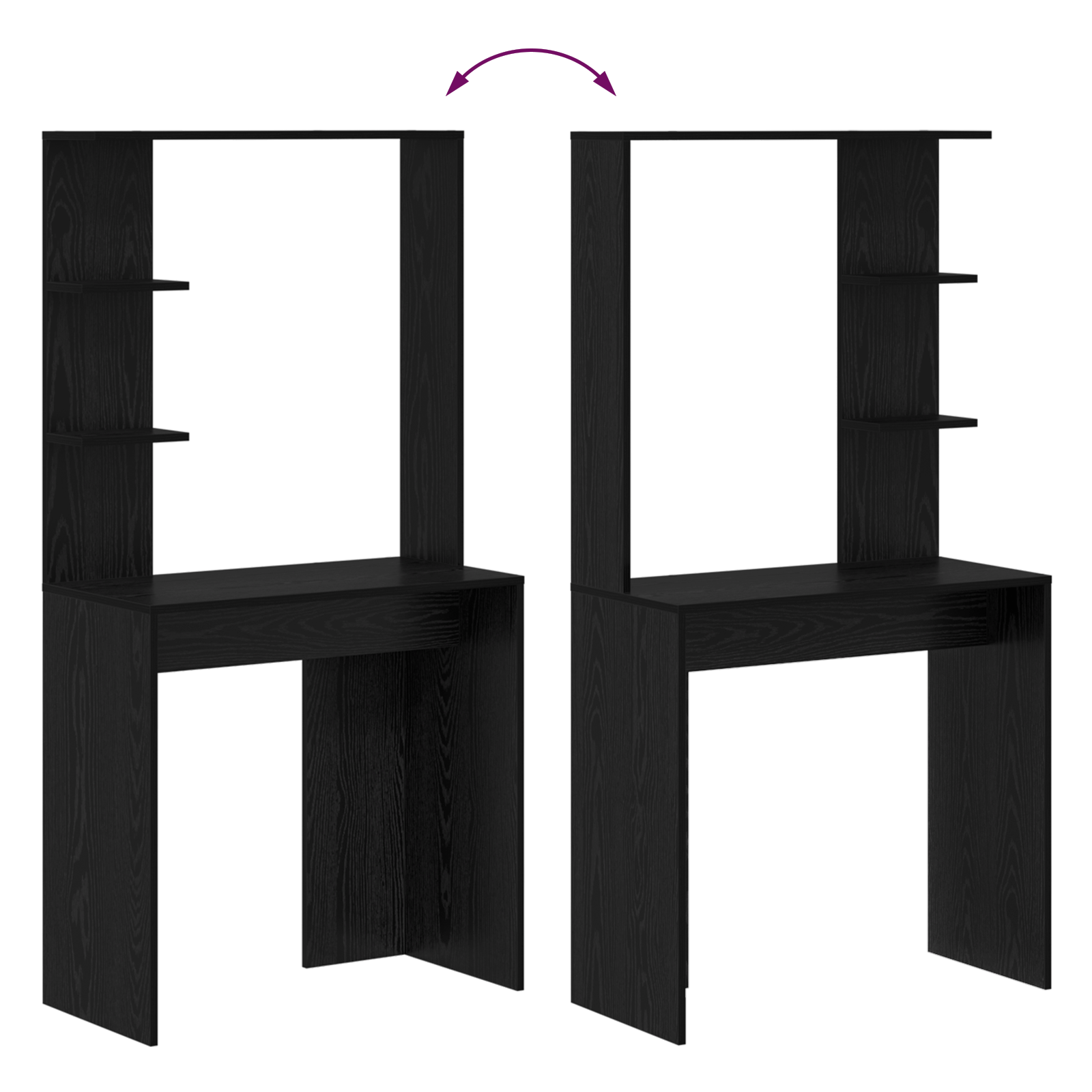 Black Oak Computer Desk Black oak Solid wood, MDF Compact - Image 8