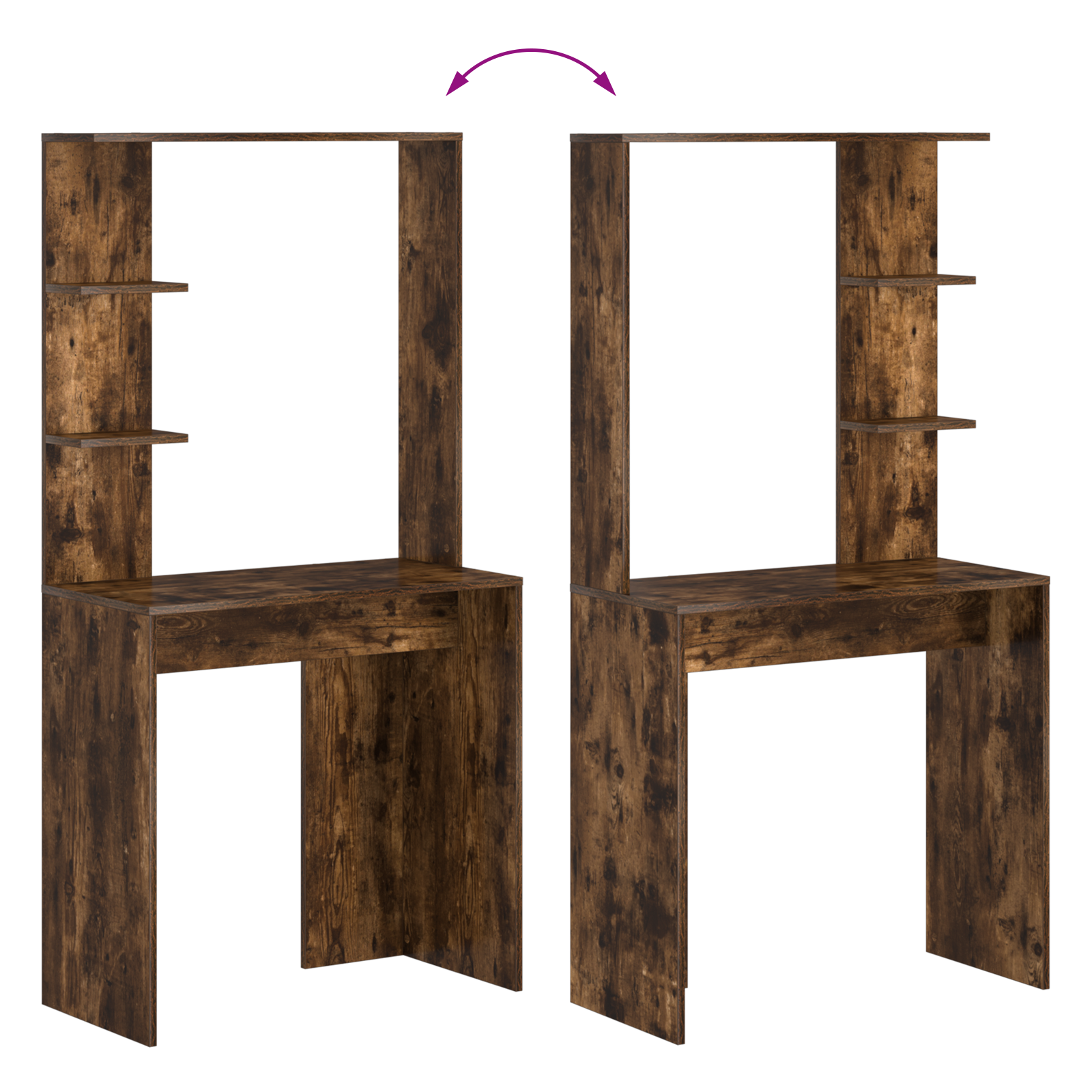 Smoked Oak Computer Desk Smoked oak Engineered wood Standard - Image 8