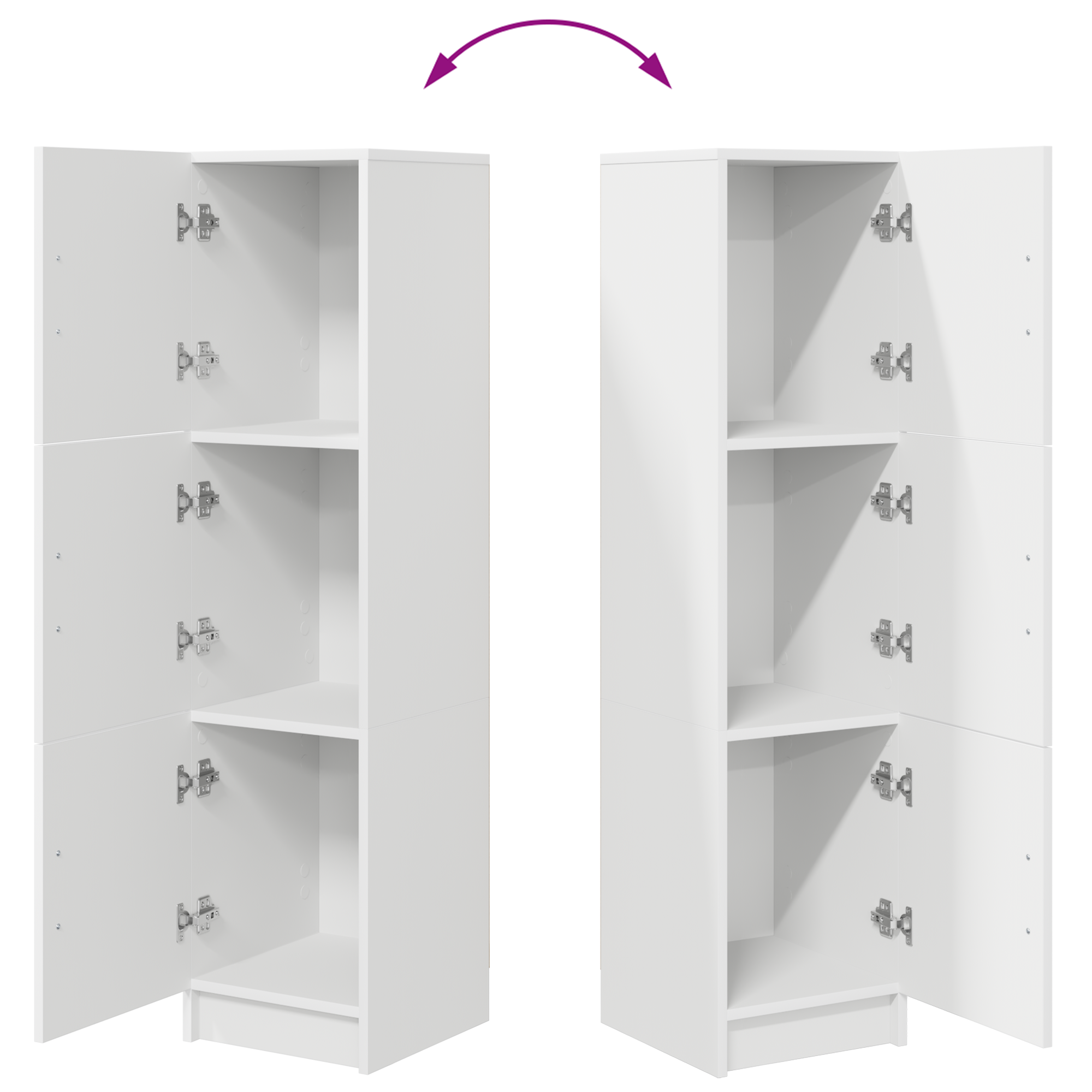 White Sideboard White MDF Wood Medium White Sideboard - Image 10