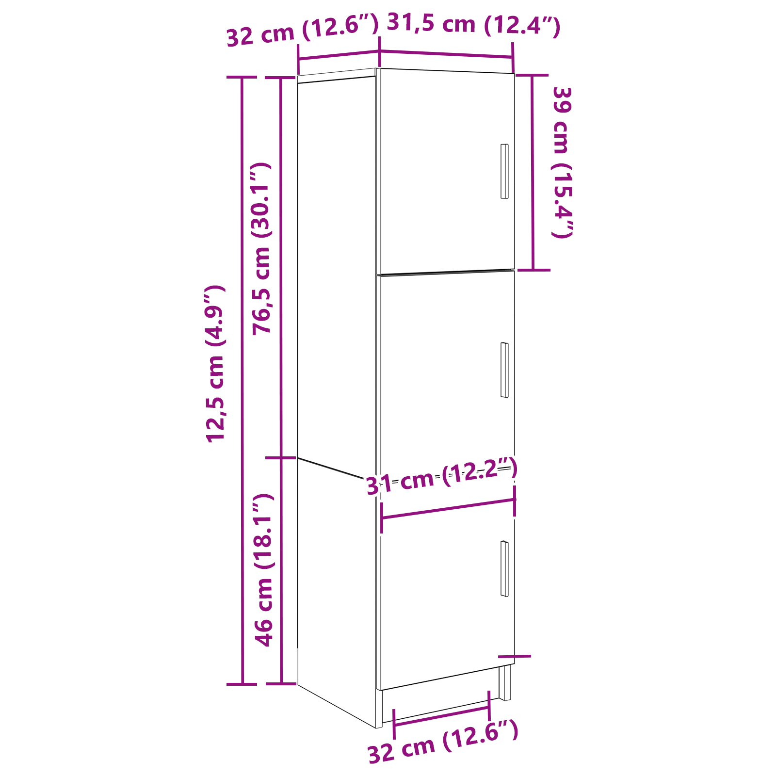 White Sideboard White MDF Wood Medium White Sideboard - Image 11