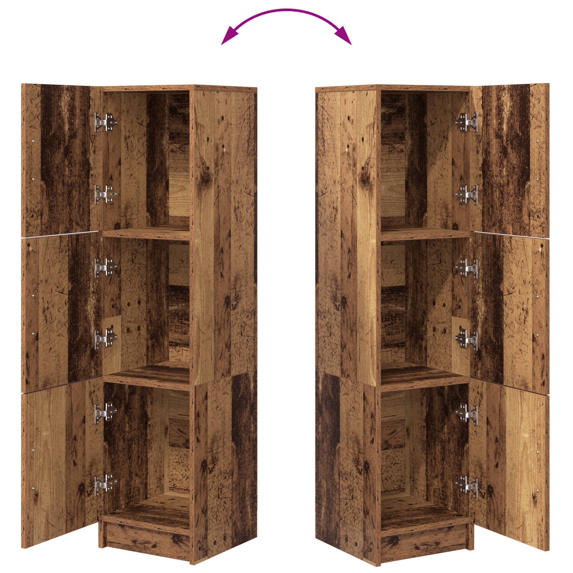 Brown Sideboard Old wood Wood veneer Compact Brown Sideboard - Image 10