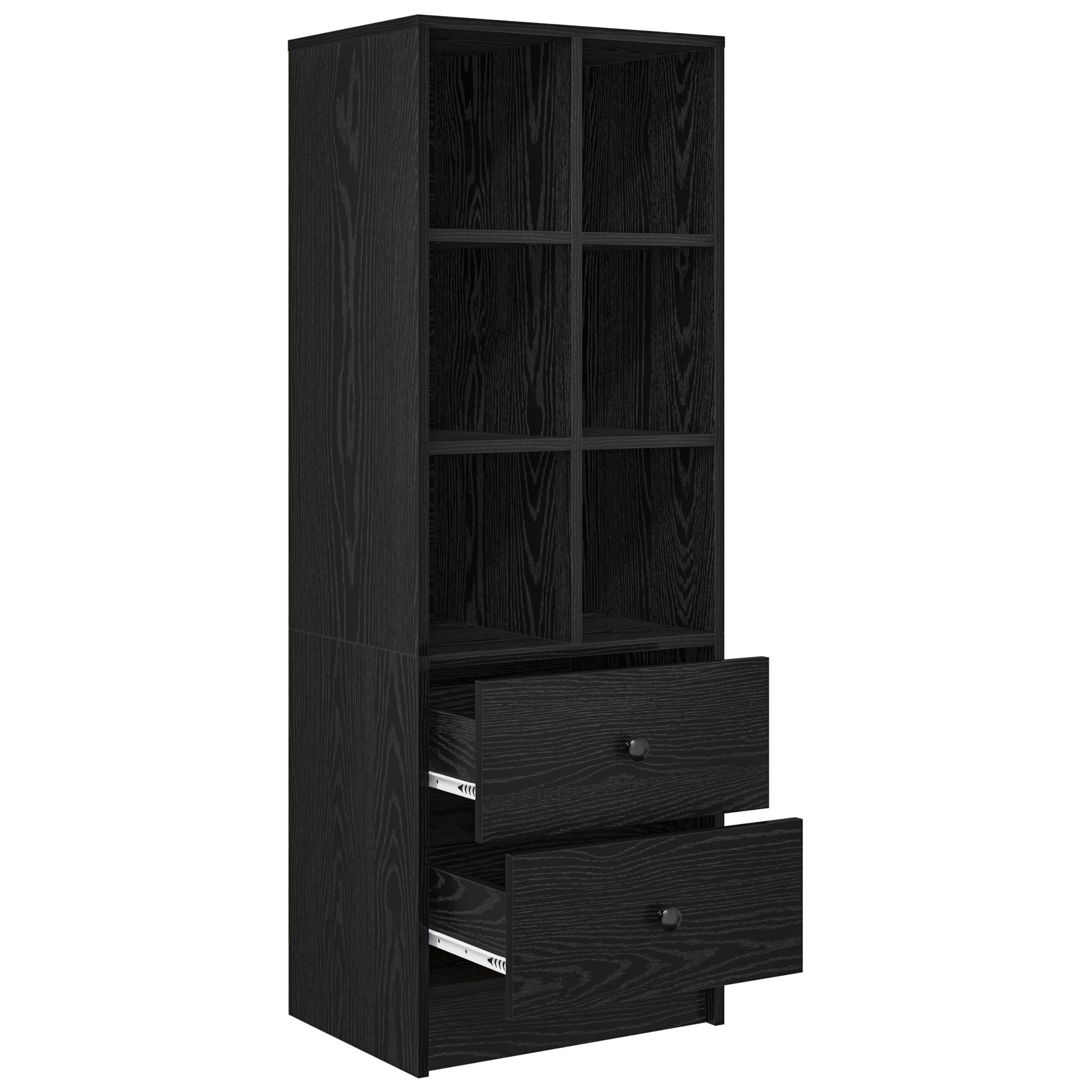 Black Oak Shelving Unit Black oak Engineered wood Large - Image 4