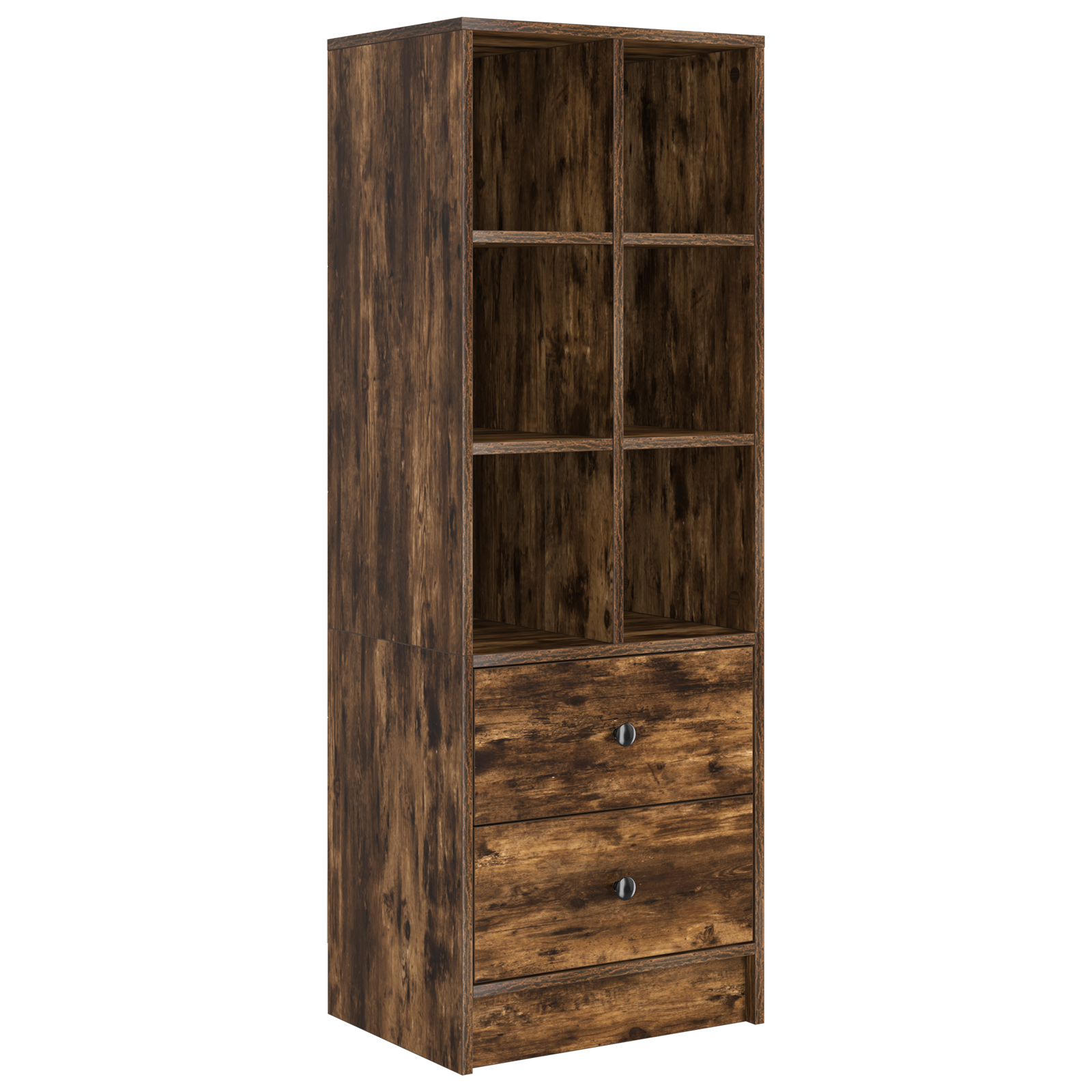 Smoked Oak Shelving Unit Smoked Oak Engineered Wood Medium - Image 2