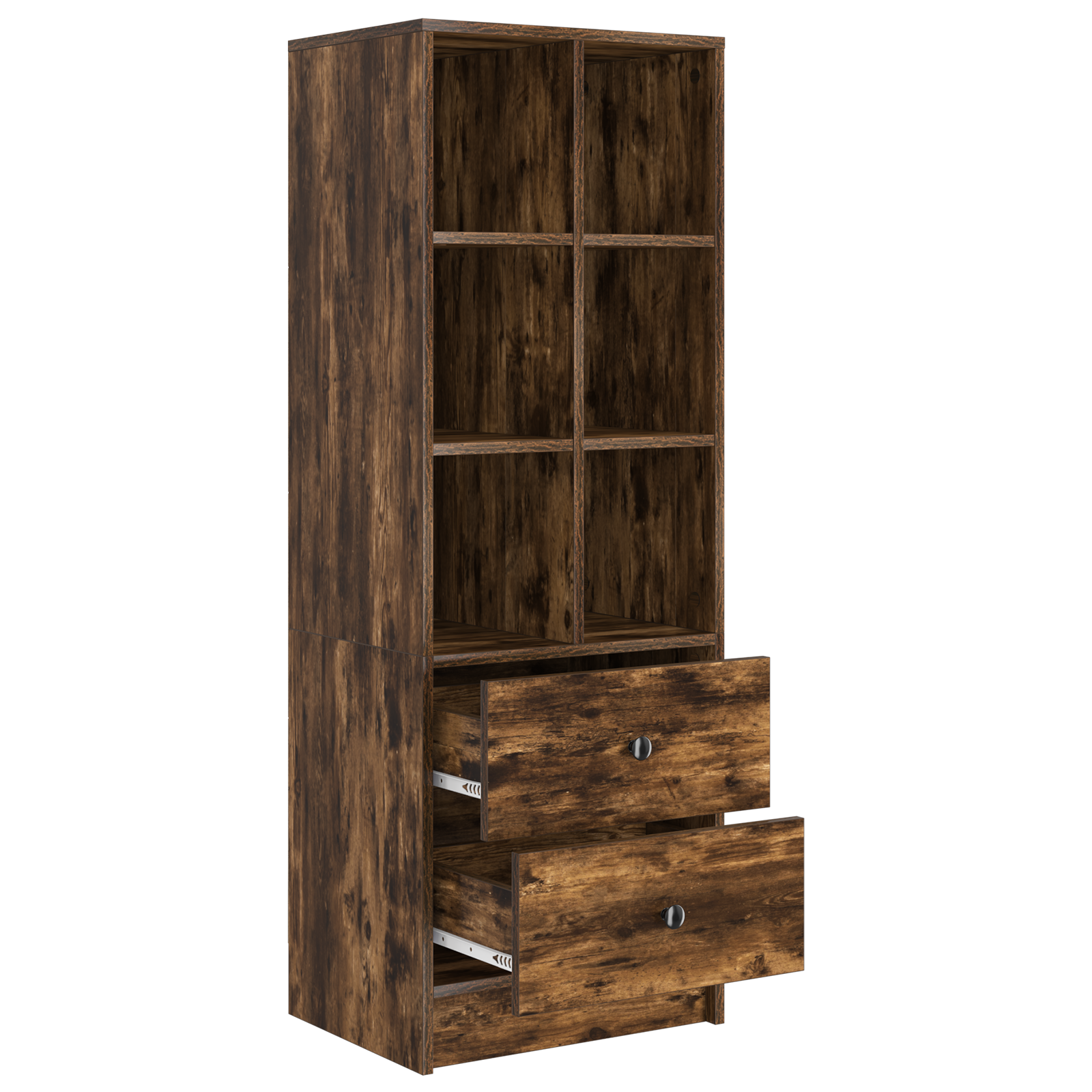 Smoked Oak Shelving Unit Smoked Oak Engineered Wood Medium - Image 4
