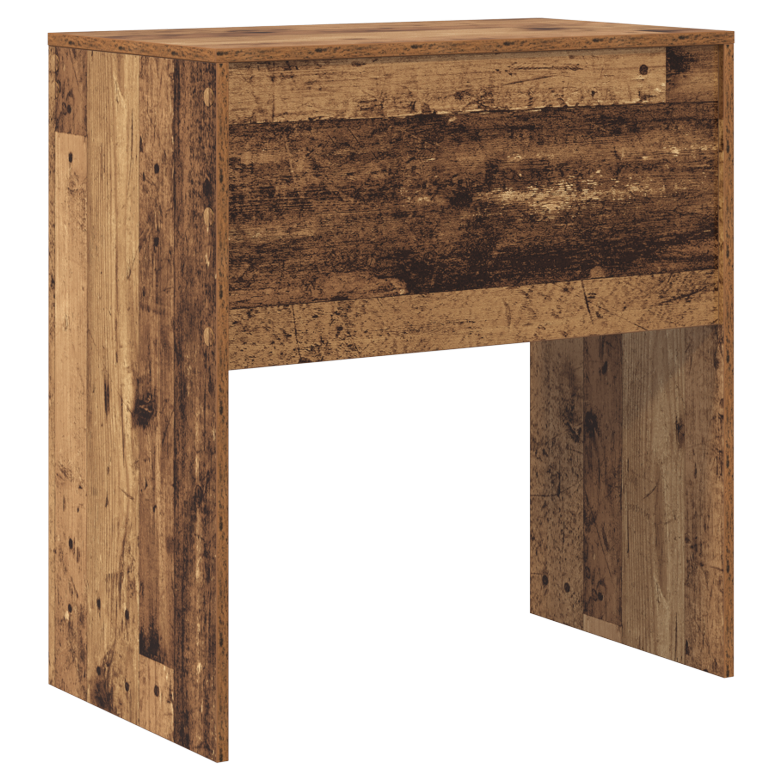 Rustic Writing Desk Old Wood Particle Board Small Storage - Image 5