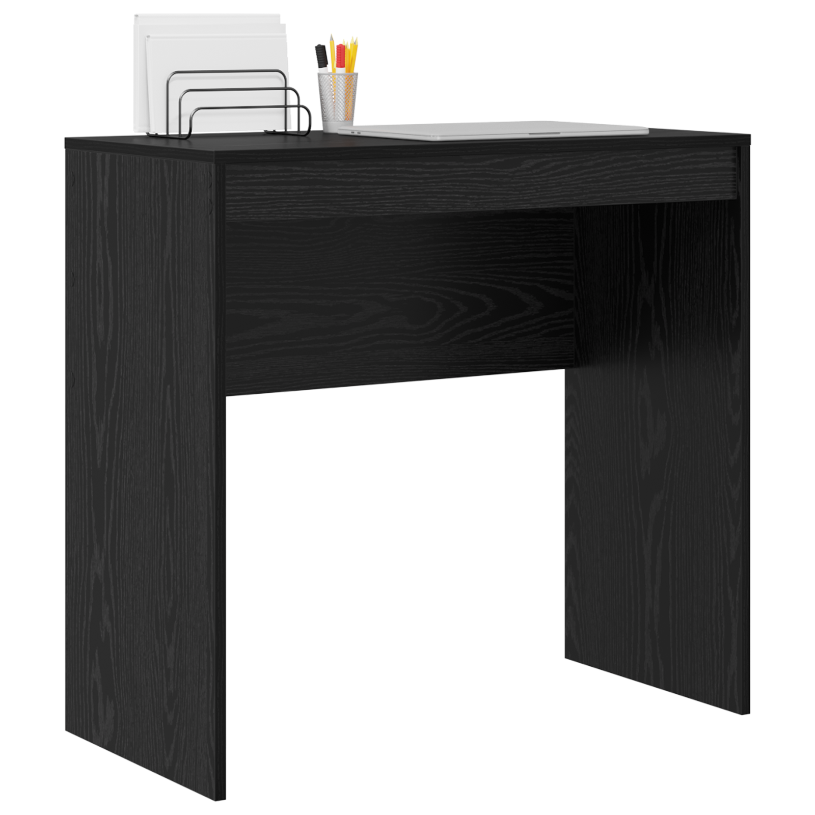 Black Oak Writing Desk Black oak Engineered wood 80 x 40 x 76 cm - Image 3