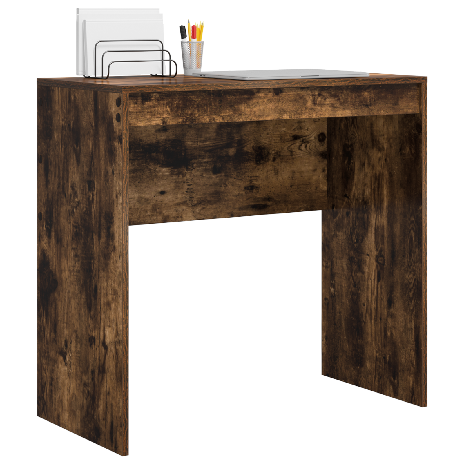 Writing Desk Smoked oak Engineered wood Compact Writing Desk - Image 3