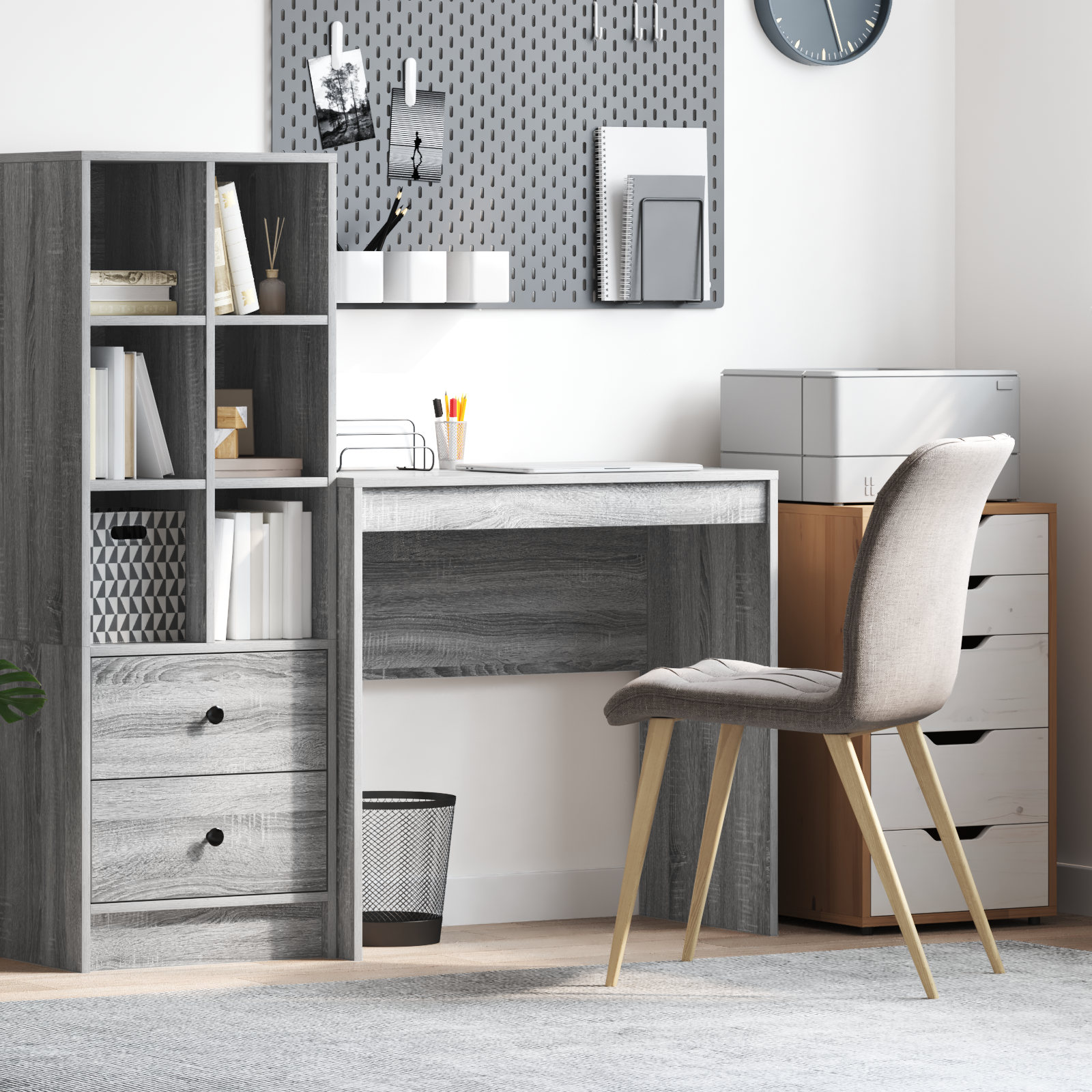 Writing Desk Grey sonoma Engineered wood 80 x 40 x 76 cm Simple