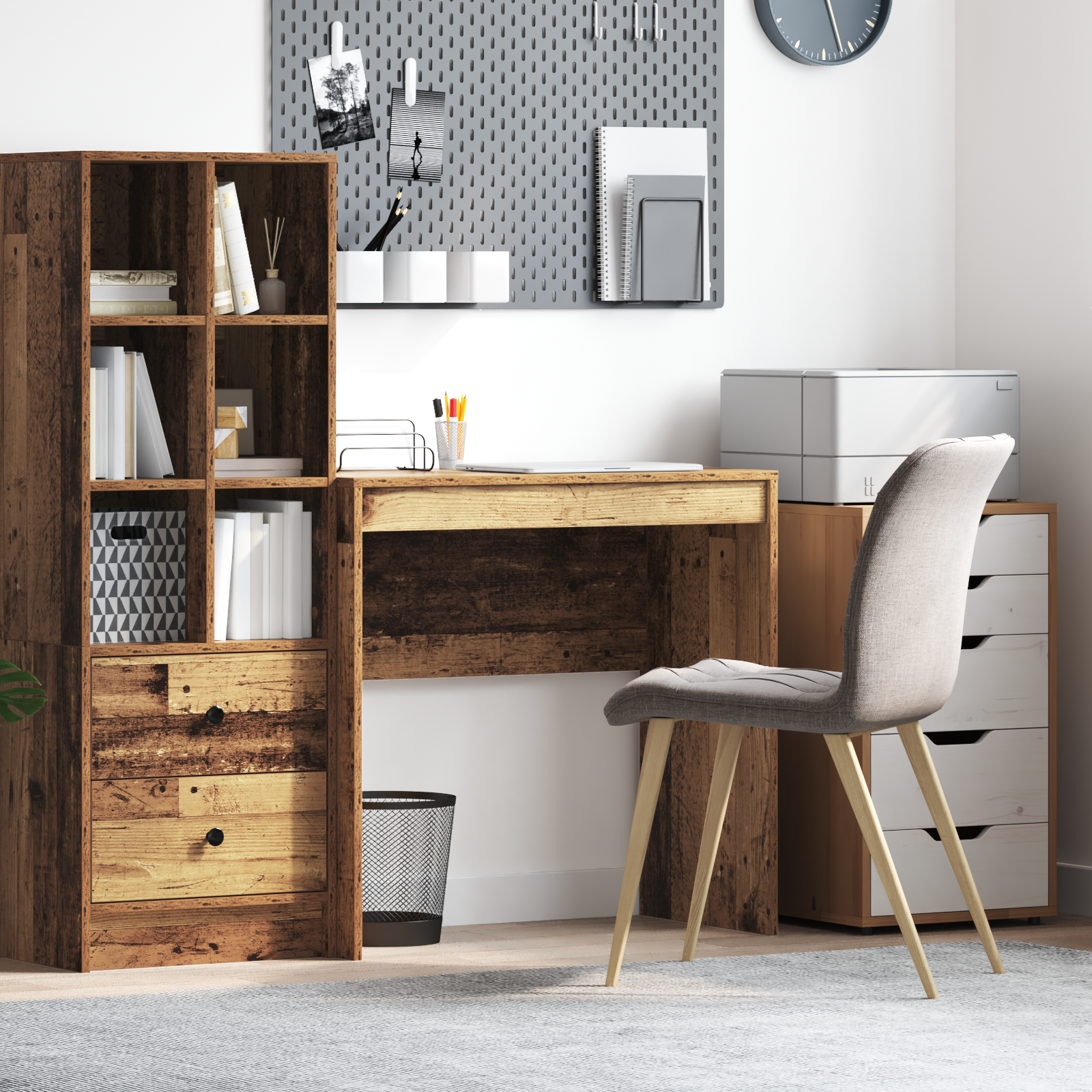 Rustic Writing Desk Old Wood Finish Wood 80 x 40 x 76 cm