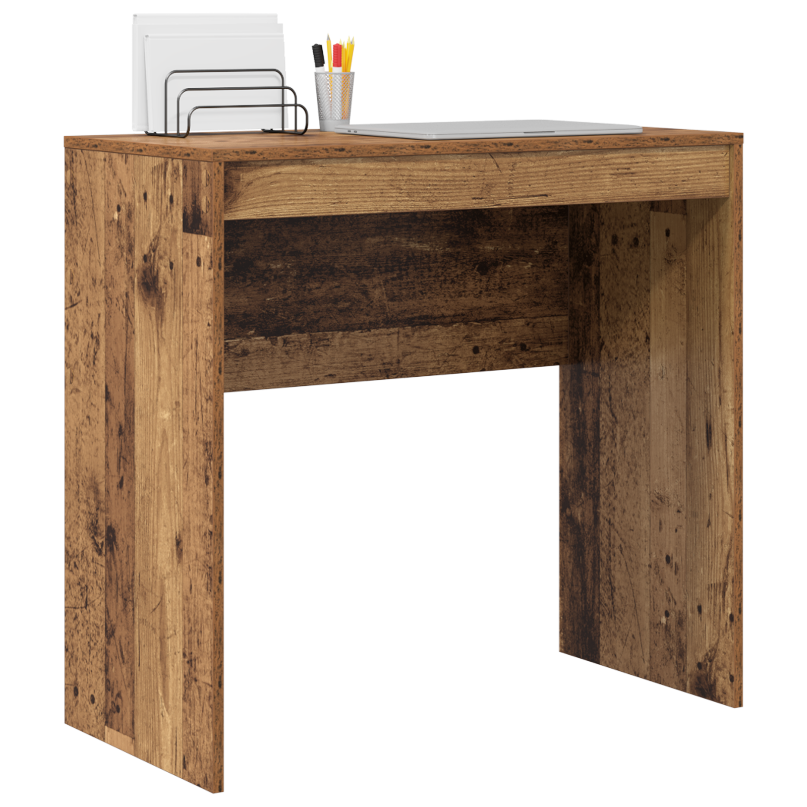 Rustic Writing Desk Old Wood Finish Wood 80 x 40 x 76 cm - Image 3