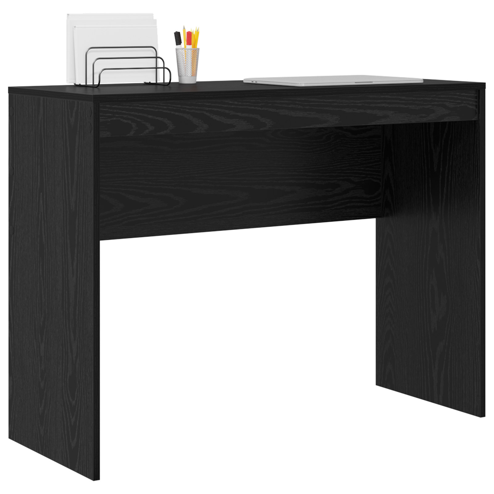 Black Oak Writing Desk Black oak Engineered wood 100 x 40 x 76 cm - Image 3