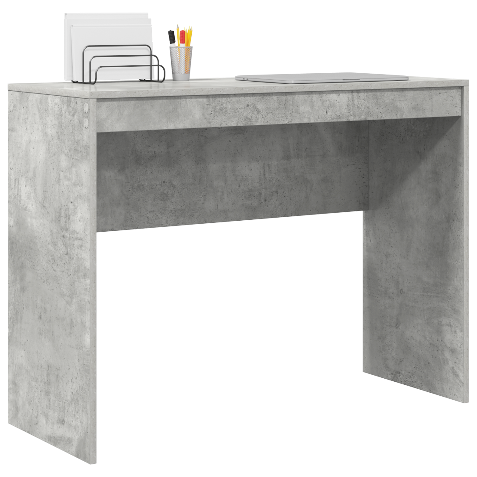 Writing Desk Concrete grey Particle board with concrete grey finish - Image 3