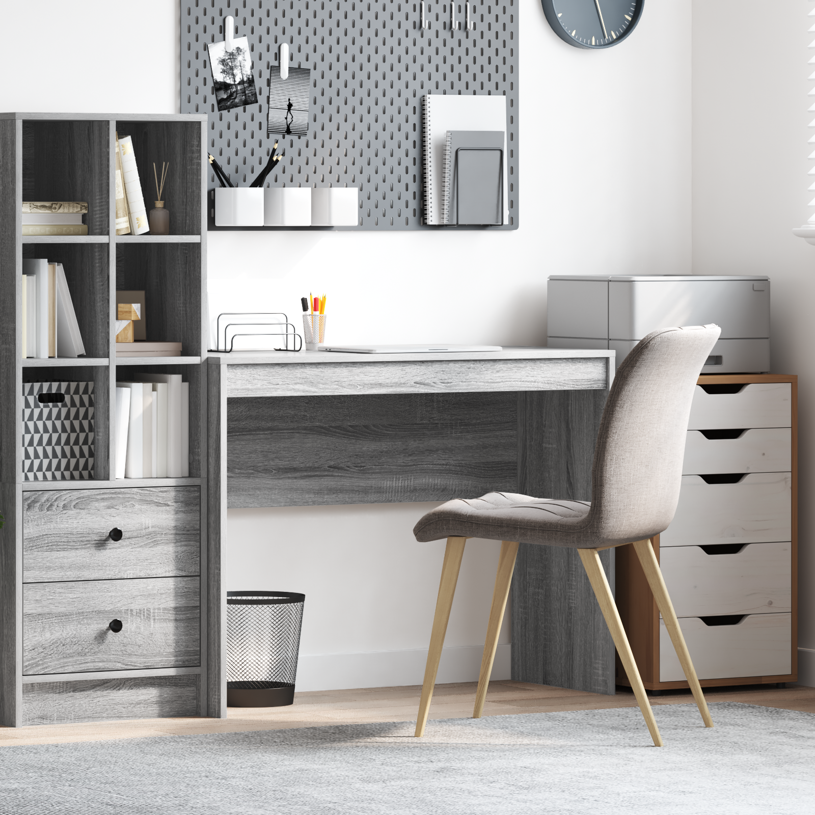 Computer Desk Grey sonoma MDF 100 x 40 x 76 cm Simple