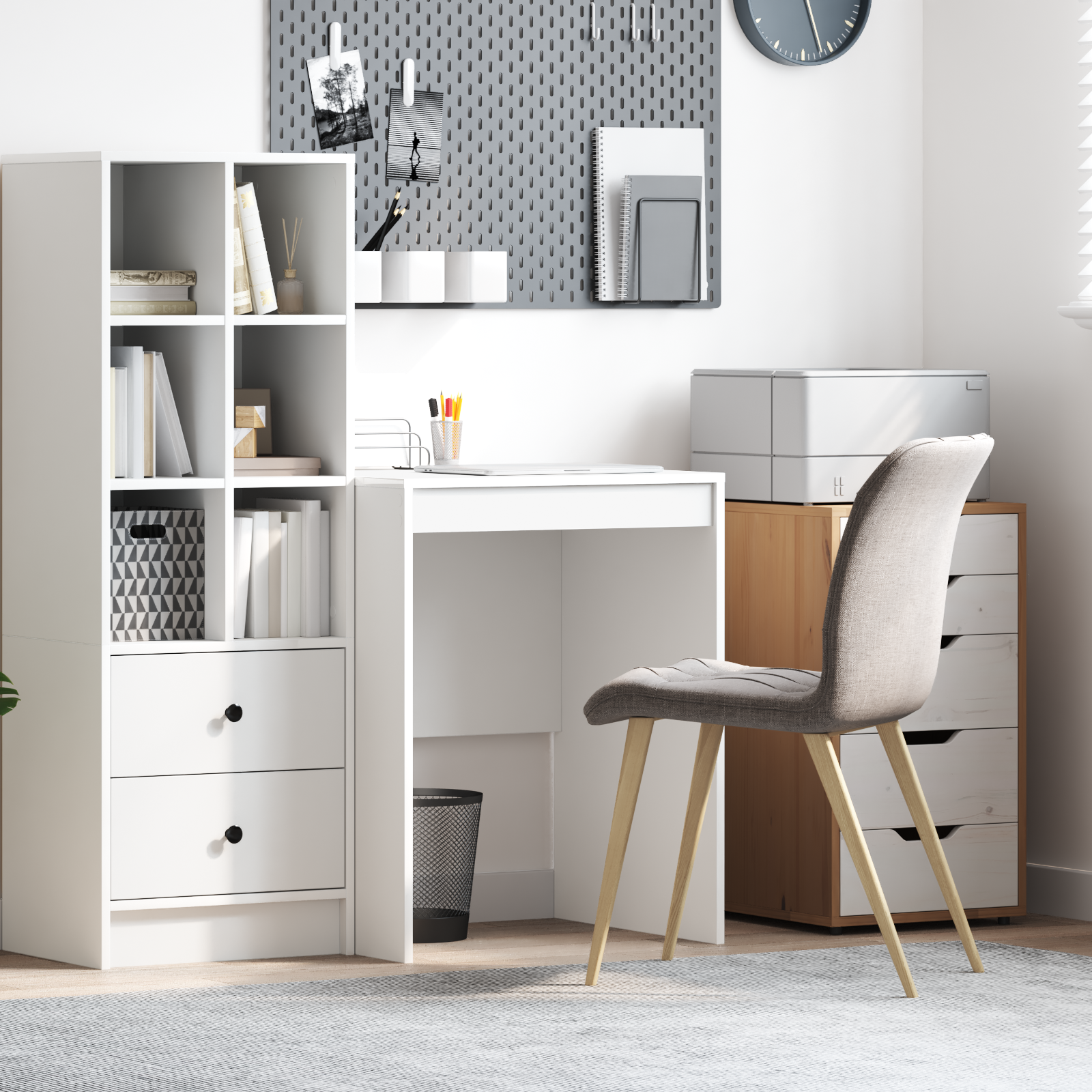 Writing Desk White Engineered Wood 60 x 50 x 76 cm Durable
