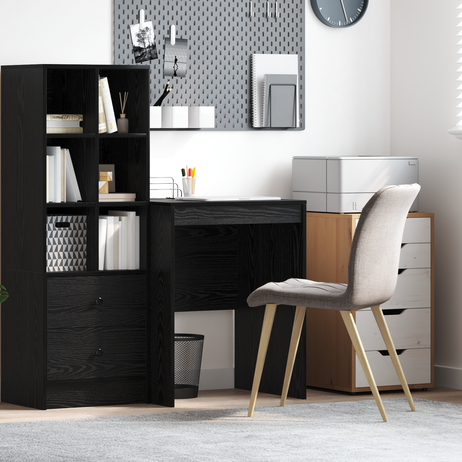 Writing Desk Black oak Engineered wood 60 x 50 x 76 cm