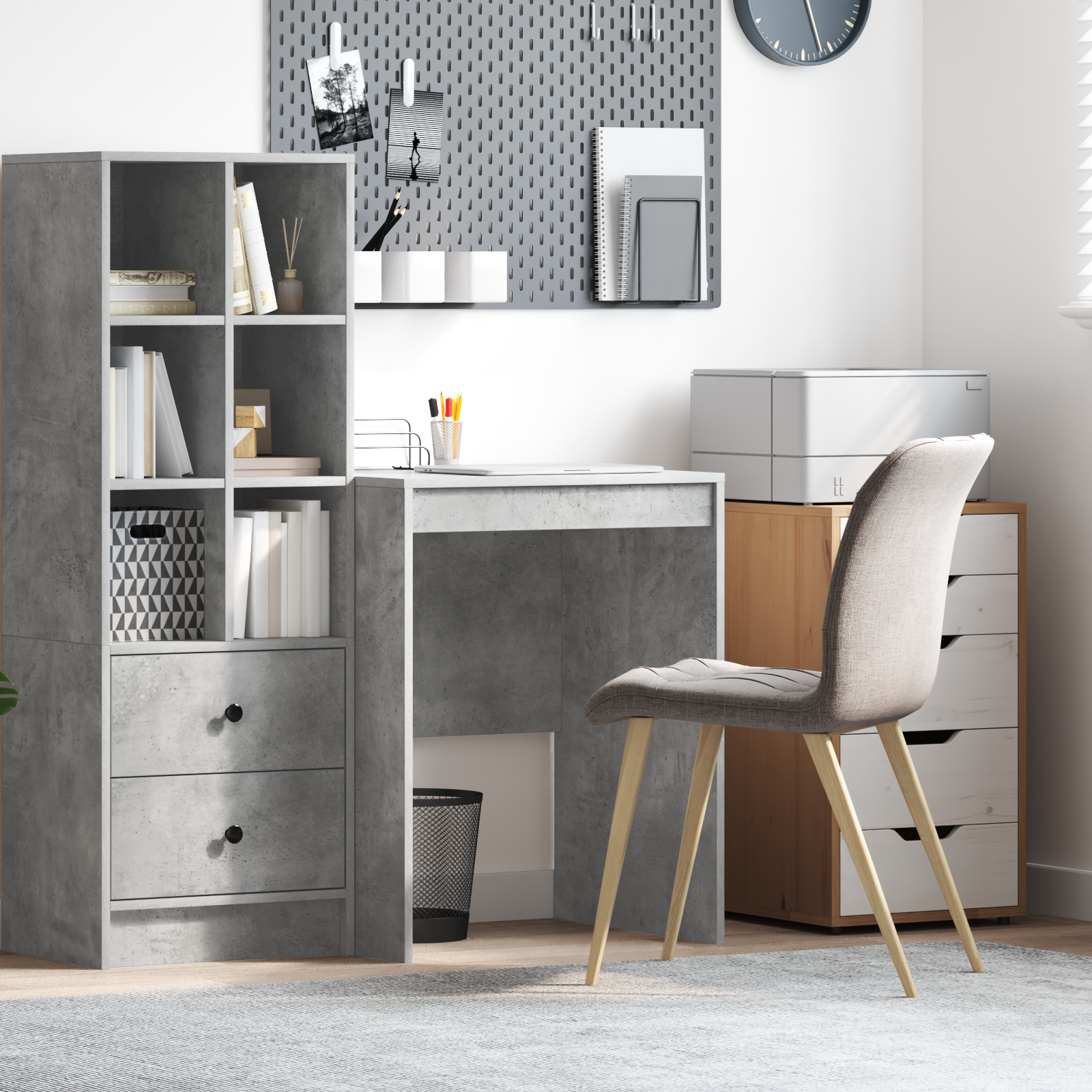 Writing Desk Concrete grey Concrete 60 x 50 x 76 cm Simple